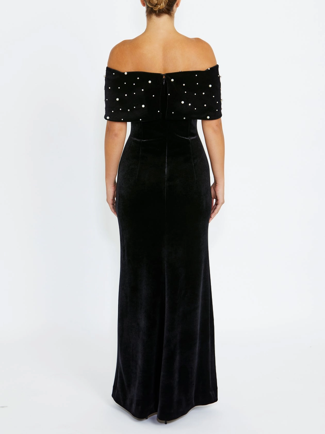 Lila Black Velour Gown Fashionable jumpsuits