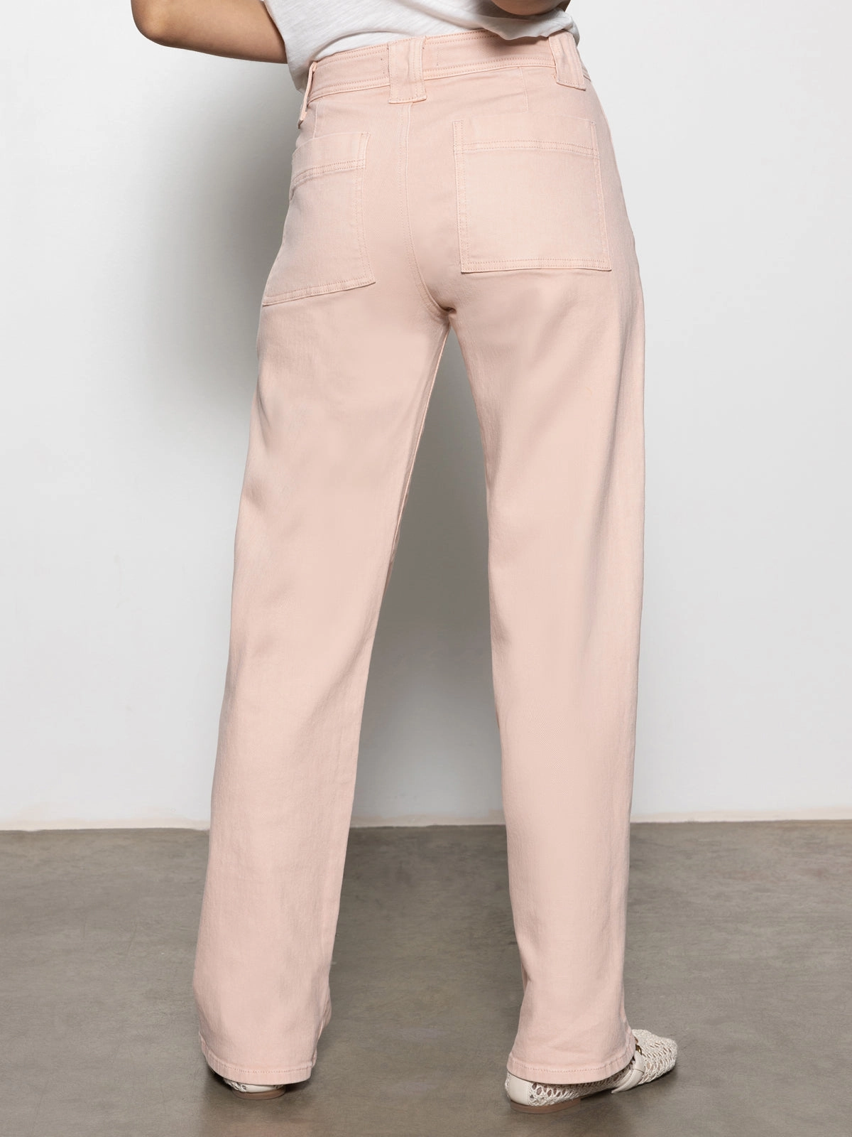 Linen Luna Cuffed Standard Rise Jeans Earth Pink