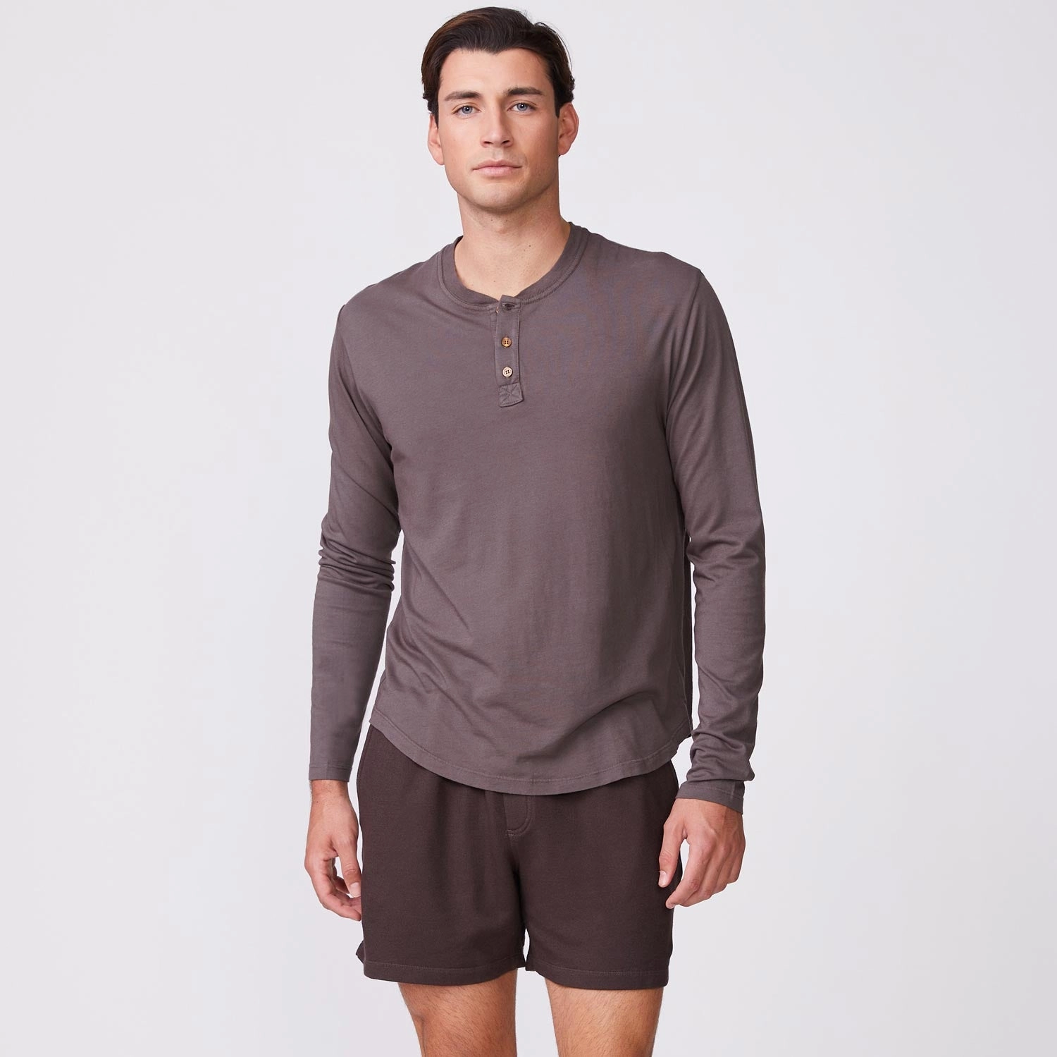 Sharp Executive Waist Tie Long Sleeve Henley