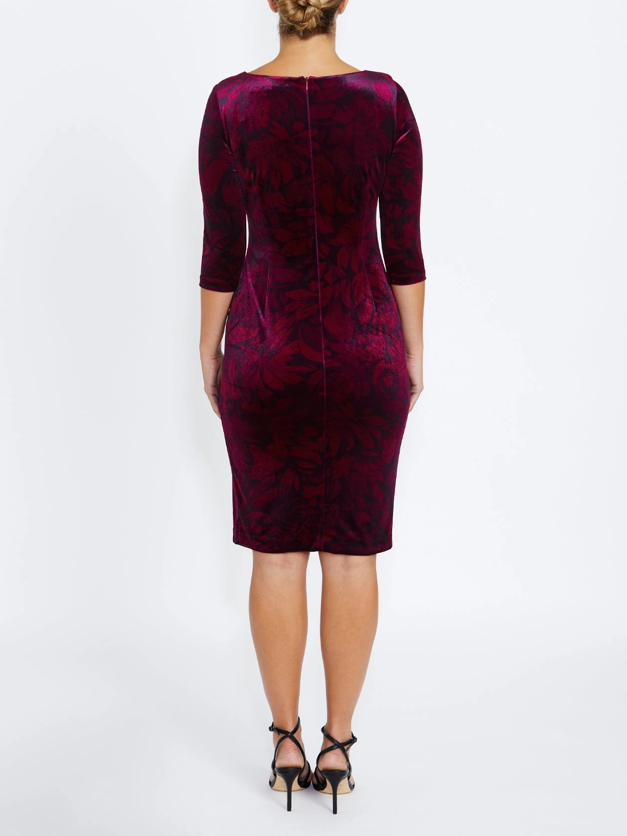 Lottie Fuchsia Velour Dress A Line Cut