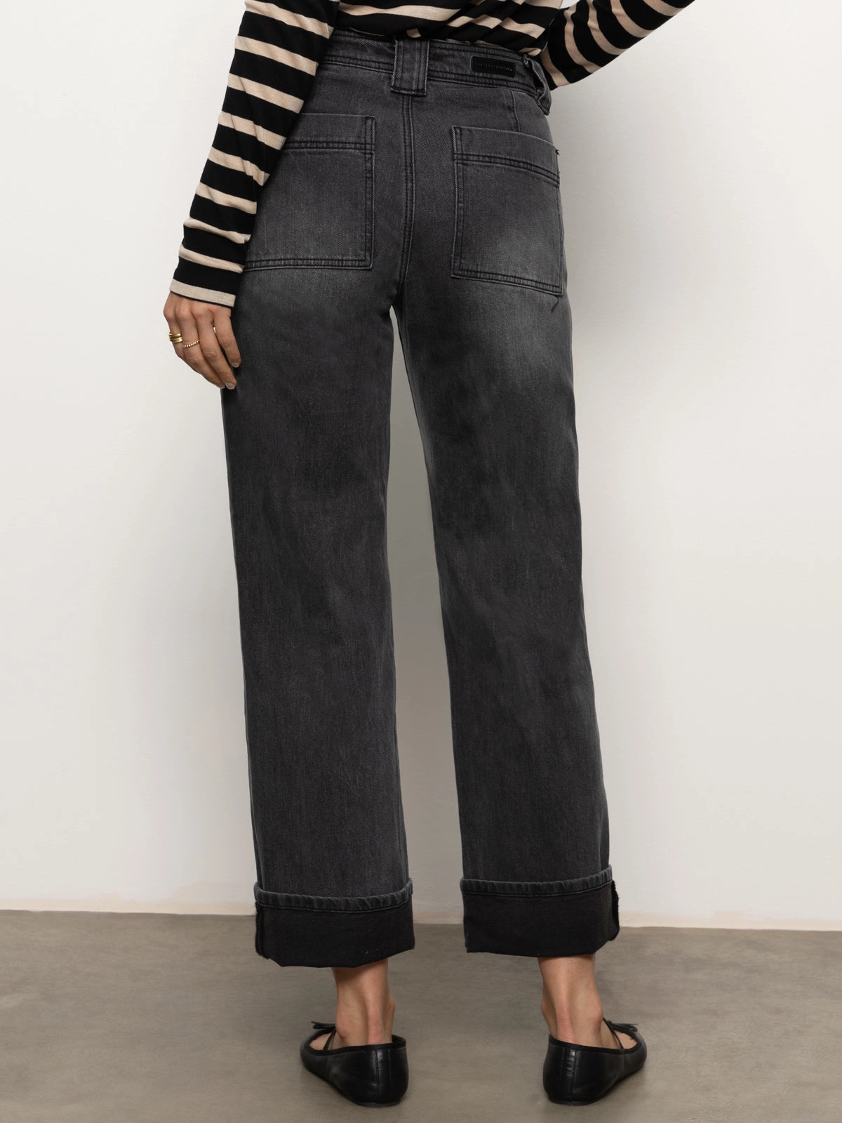 Luna Cuffed Standard Rise Jeans Dark Smoke Rugged Trend
