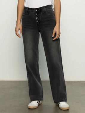 Luna Cuffed Standard Rise Jeans Dark Smoke Classy Fit