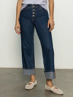 stretchy fabric Luna Cuffed Standard Rise Jeans Solstice