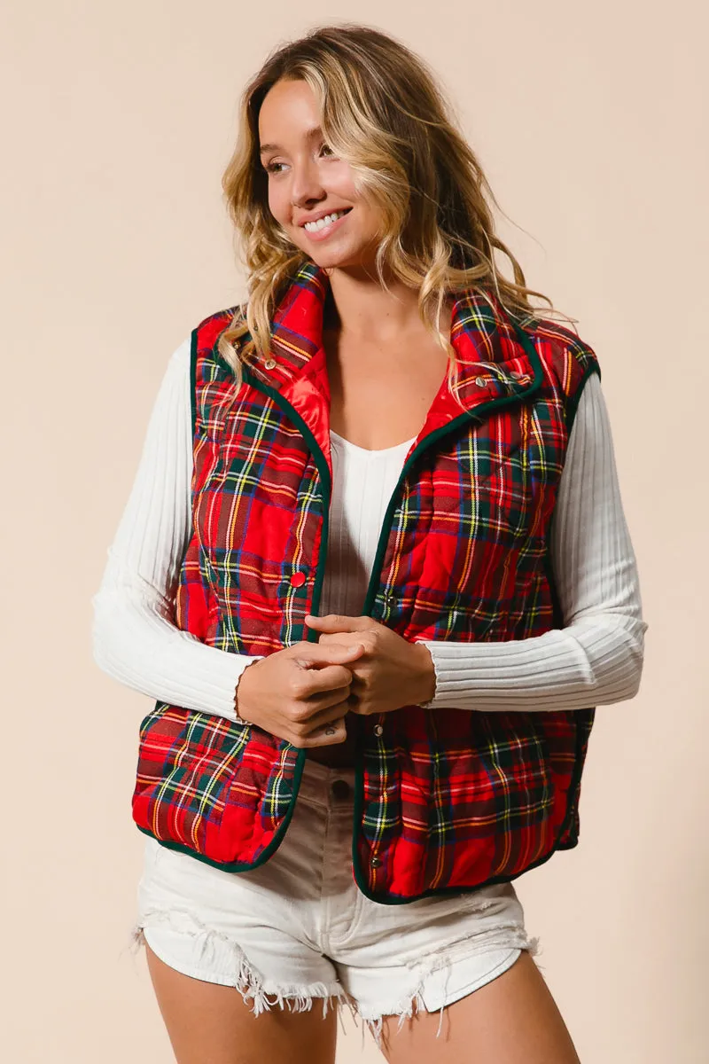 Tactical Wear Adventure Day Look IP6755G-07 | VINTAGE CHRISTMAS PLAID QUILTING VEST
