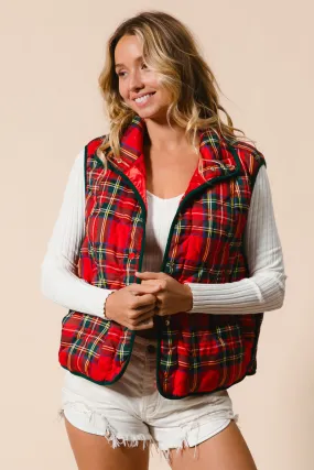 IP6755G-07 | VINTAGE CHRISTMAS PLAID QUILTING VEST Cold Weather