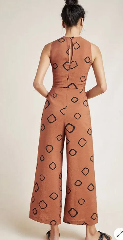 Luxury Grace Wide Leg Faith Jumpsuit - Brown Dot