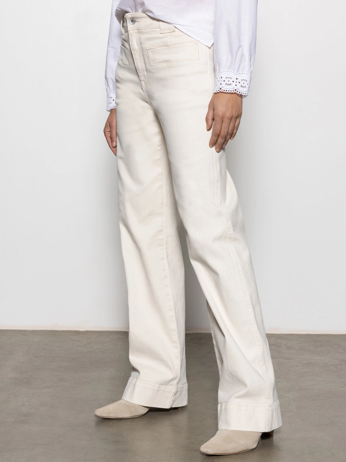 Luxury Voyage Standard Rise Full Length Pant Light Oat