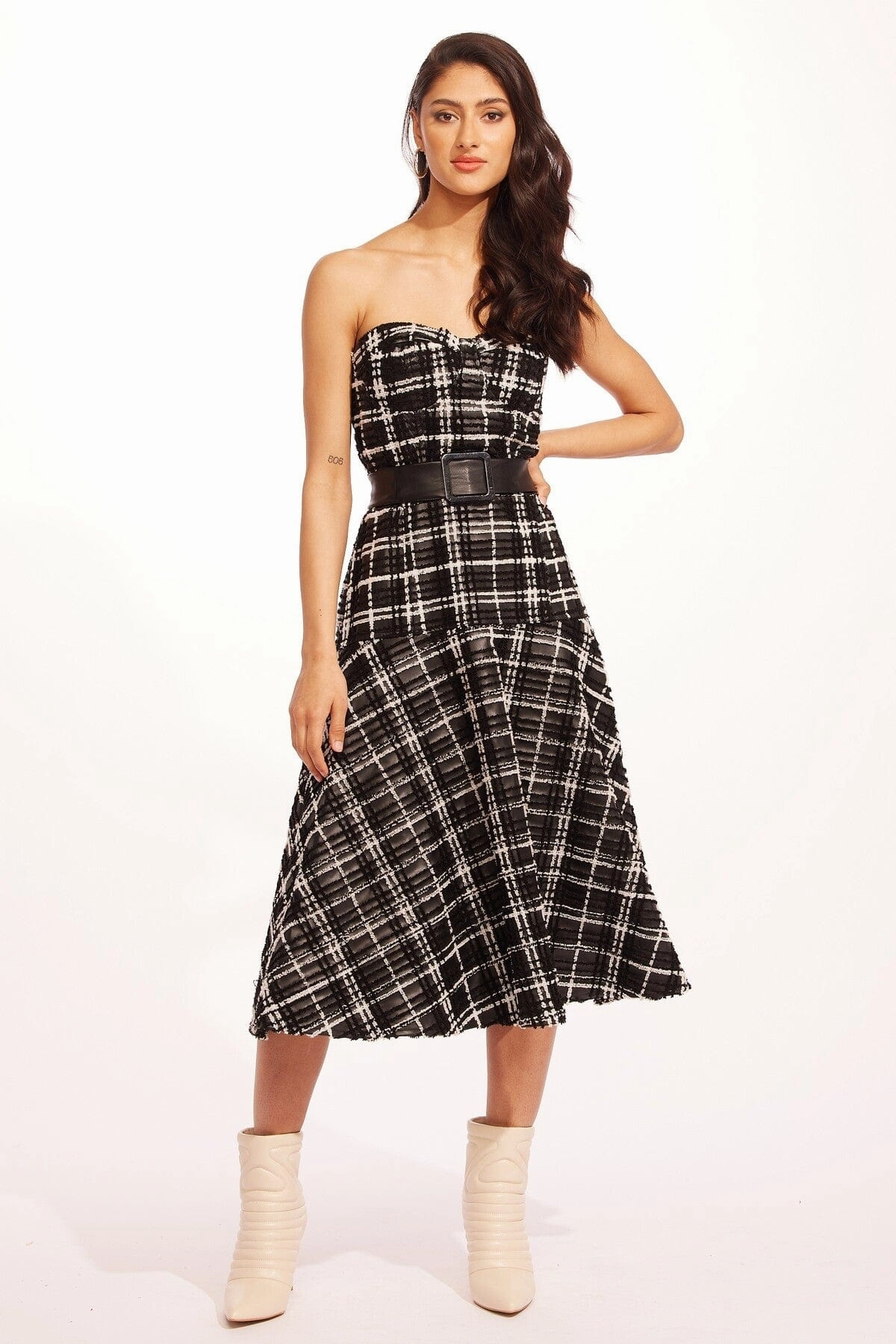 Mandoline Dress - Wet Cement Hem Ruffle