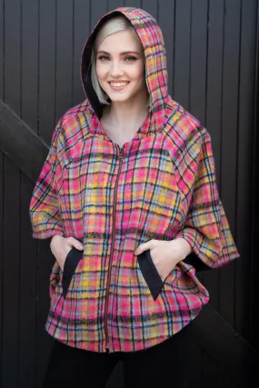 Mari Cape - Pink Plaid Versatile Coat