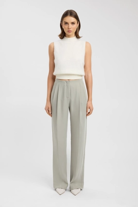 Metallic accents Straight Cut Maria Pleated Pant