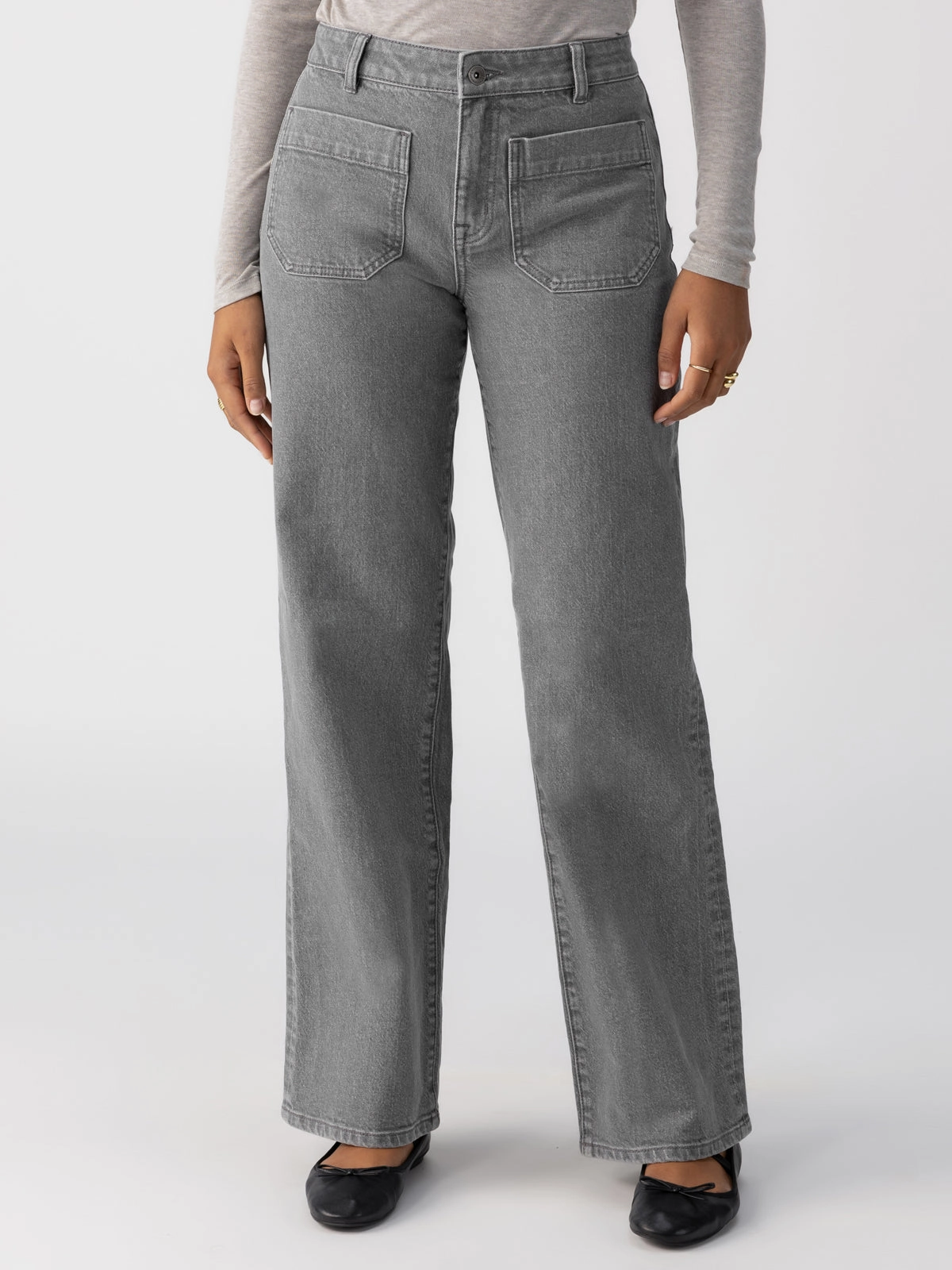 Stylish Fit Marine Full Length Standard Rise Jeans Asphalt