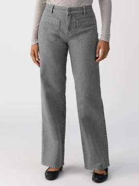 carrot cut Marine Full Length Standard Rise Jeans Asphalt