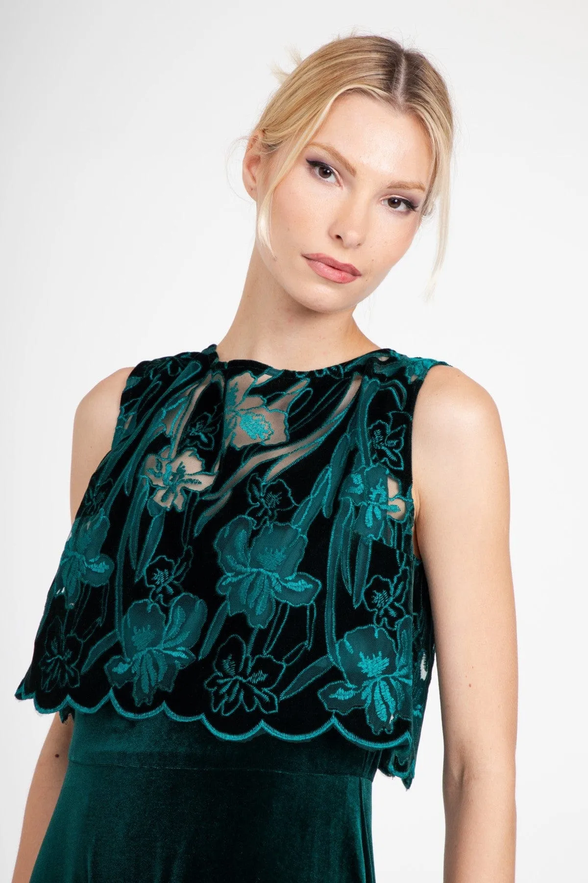 Matte Texture Brie Dress  Teal Petal