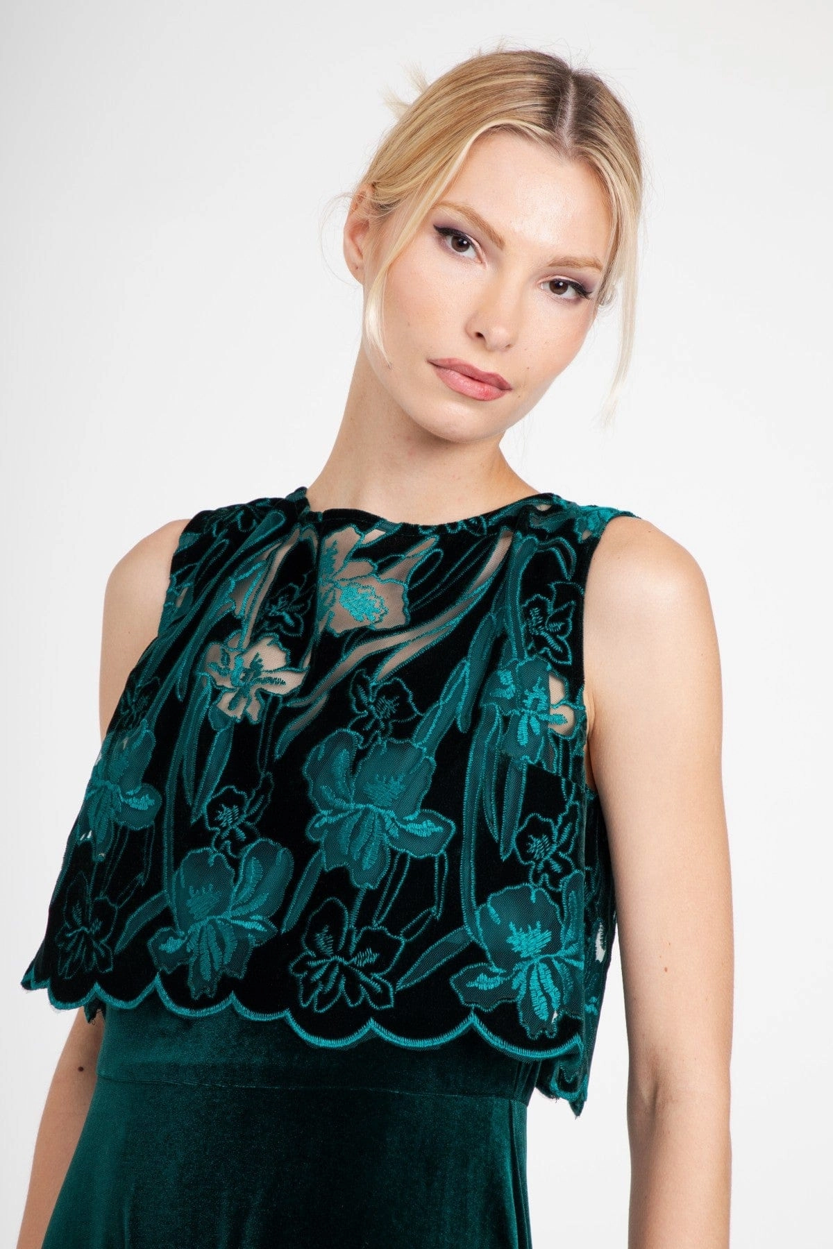 Matte Texture Brie Dress  Teal Petal