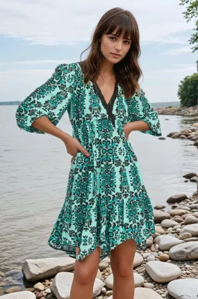 Smart Look Trendy Chic Melanie Dress - Mandala Teal