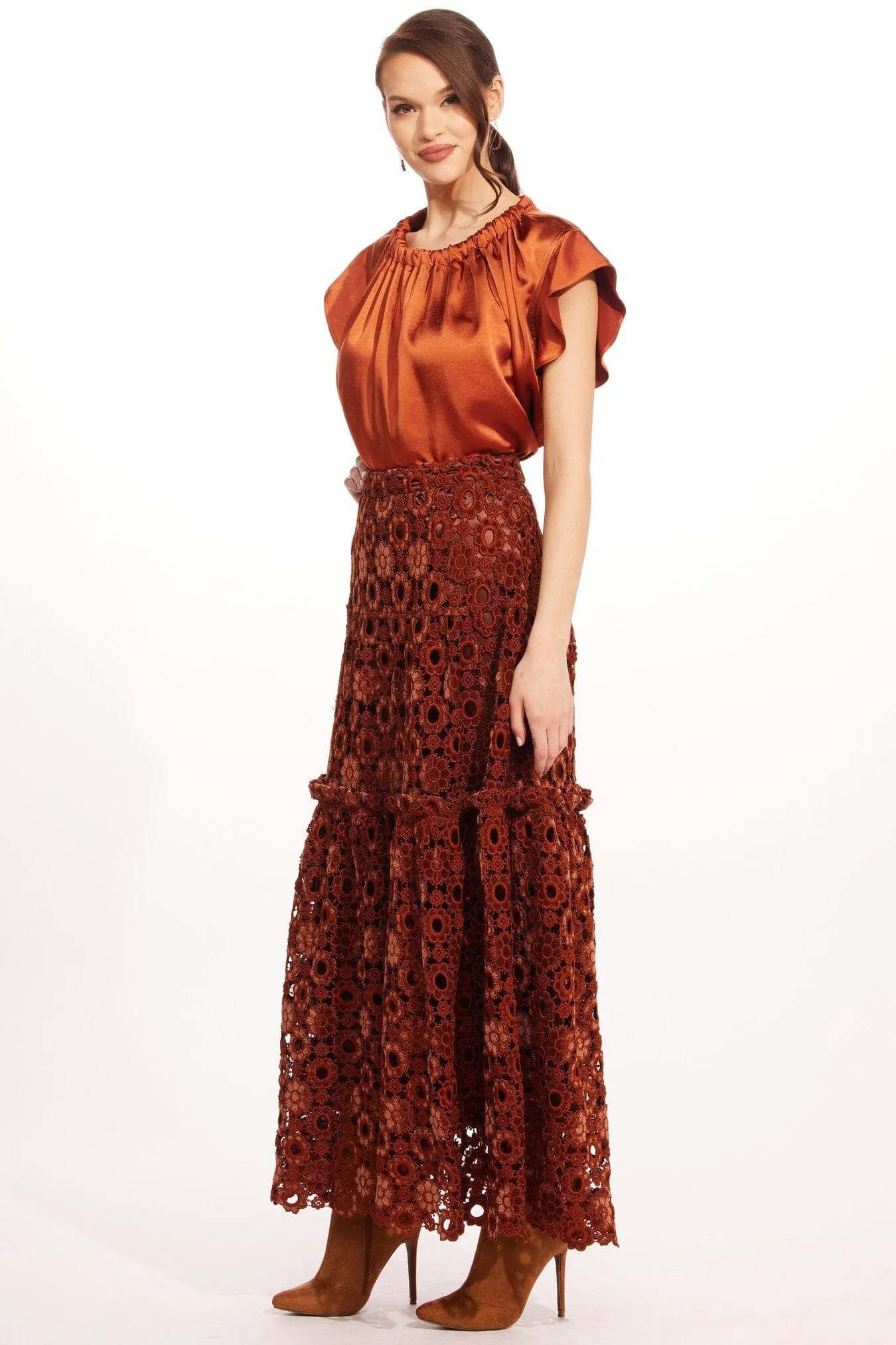 Melville Skirt  Sumatra Lace Smocked Waist