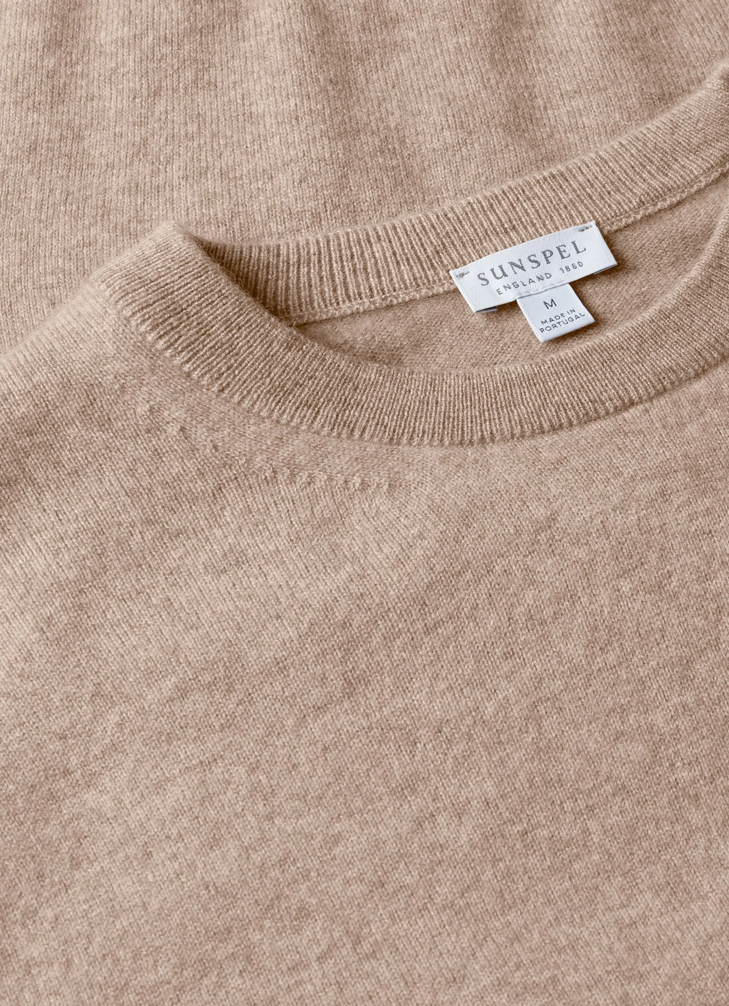 Men's Cashmere Crew Neck Jumper in Oatmeal Melange Non-shedding