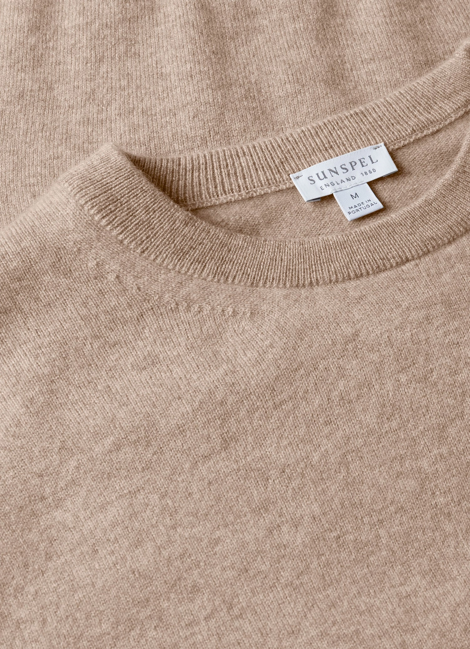Men's Cashmere Crew Neck Jumper in Oatmeal Melange Non-shedding