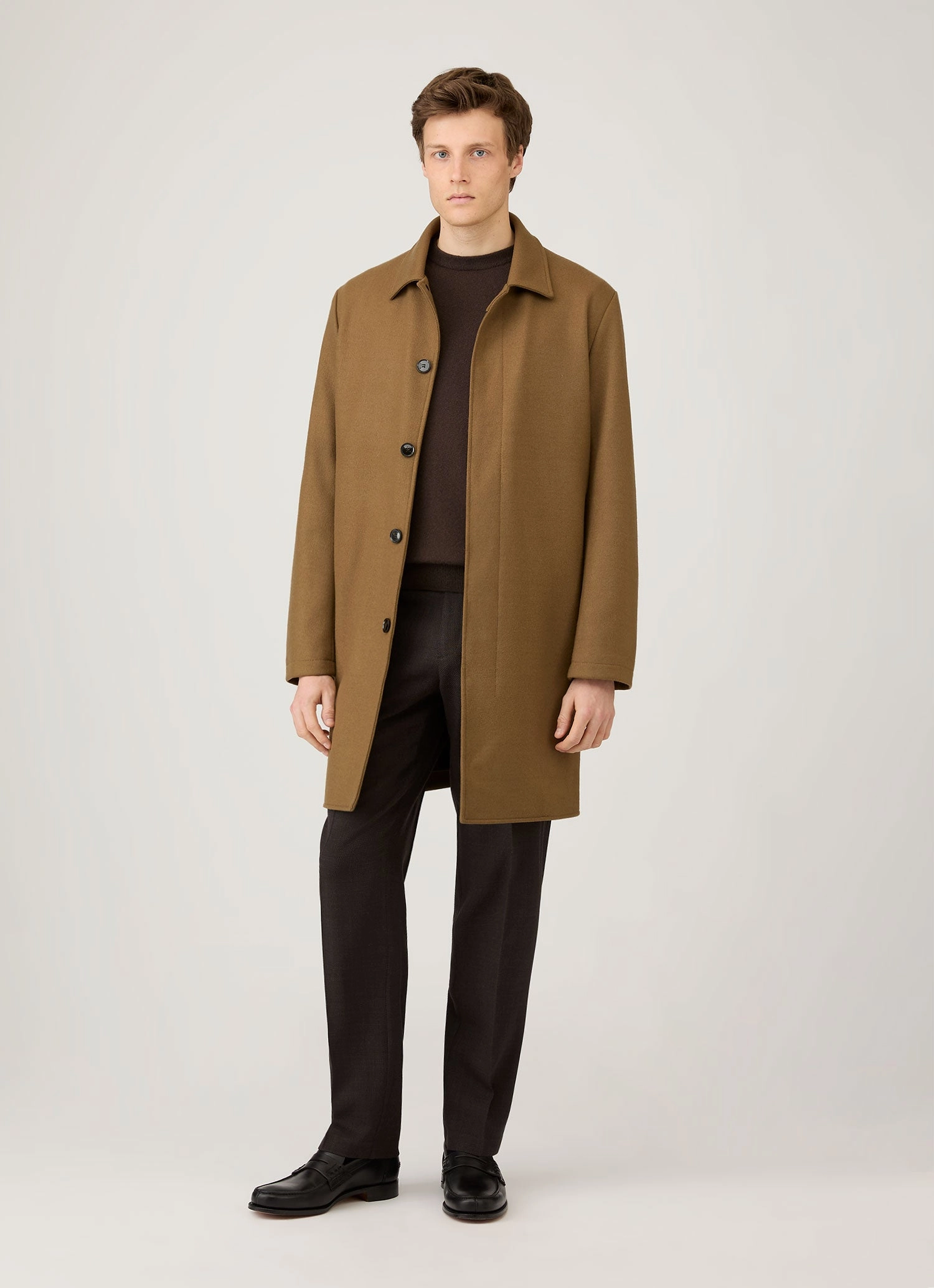 Men's Cashmere Crew Neck Jumper in Truffle Cashmere