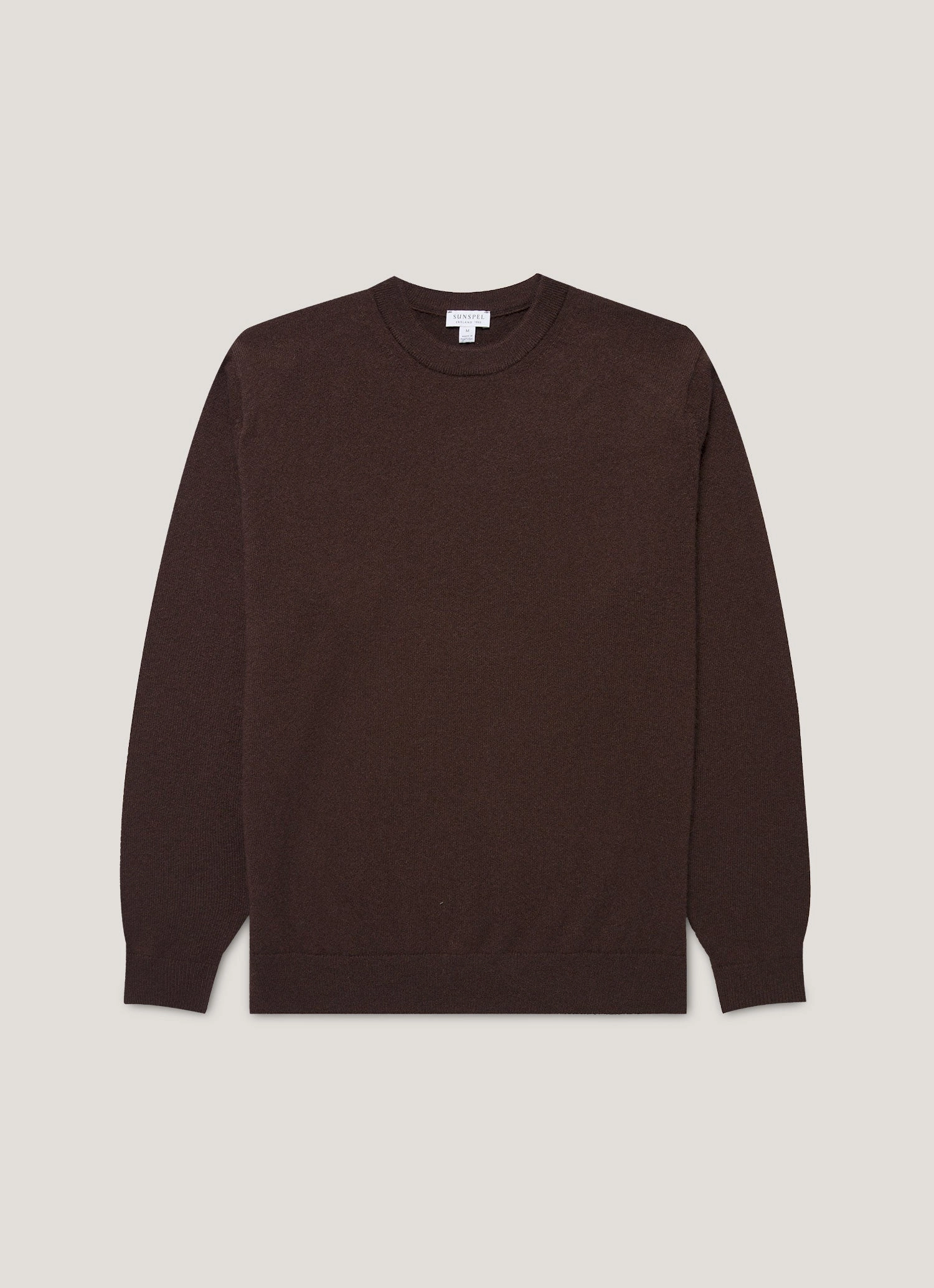 Casual layer for winter Heavy-duty knit sweater Men's Cashmere Crew Neck Jumper in Truffle