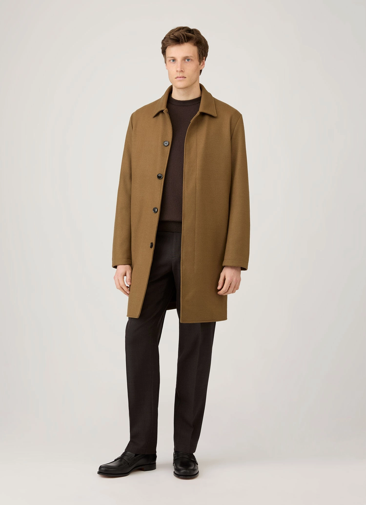 Men's Cashmere Crew Neck Jumper in Truffle Cashmere