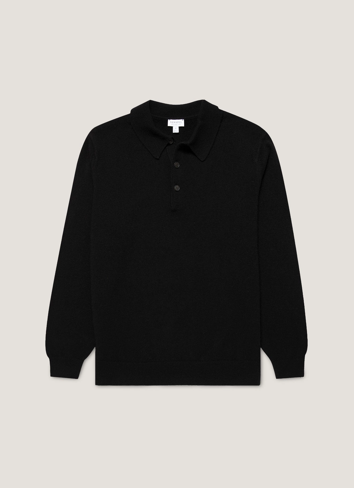 Smart Casual Style Men's Cashmere Polo Shirt in Black