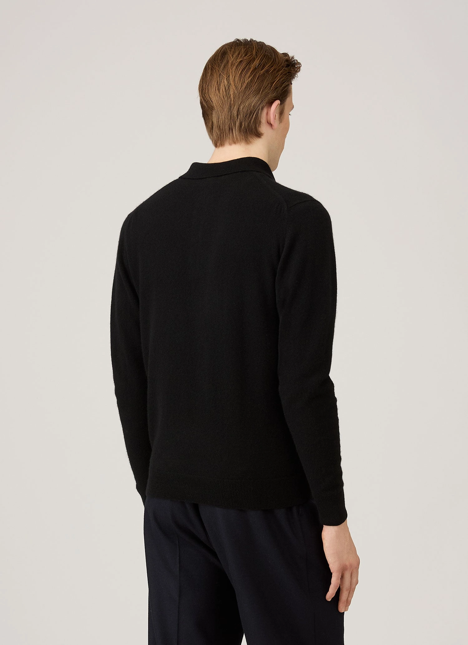 Men's Cashmere Polo Shirt in Black Dynamic Edition