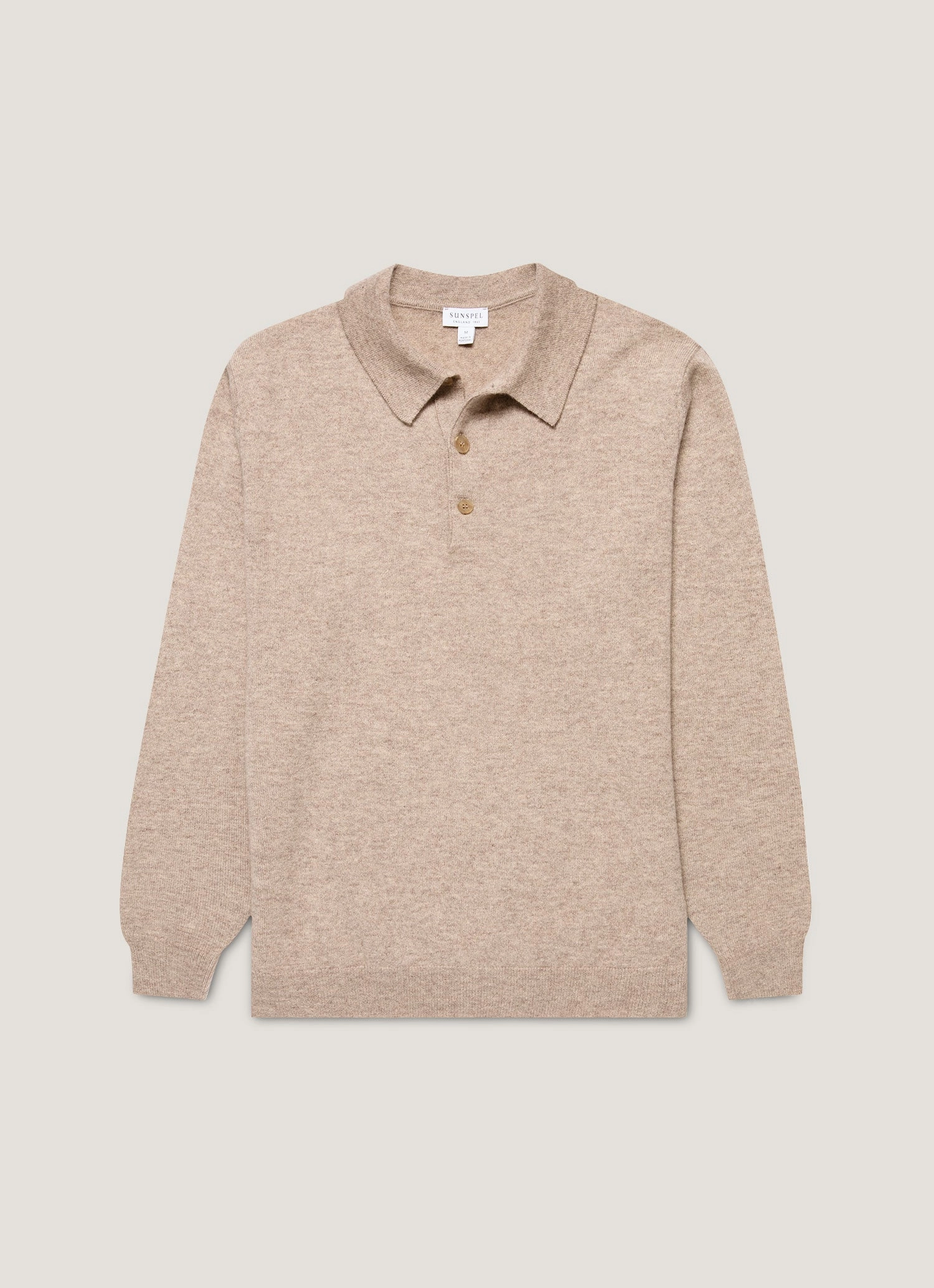 Daily knitwear Men's Cashmere Polo Shirt in Oatmeal Melange