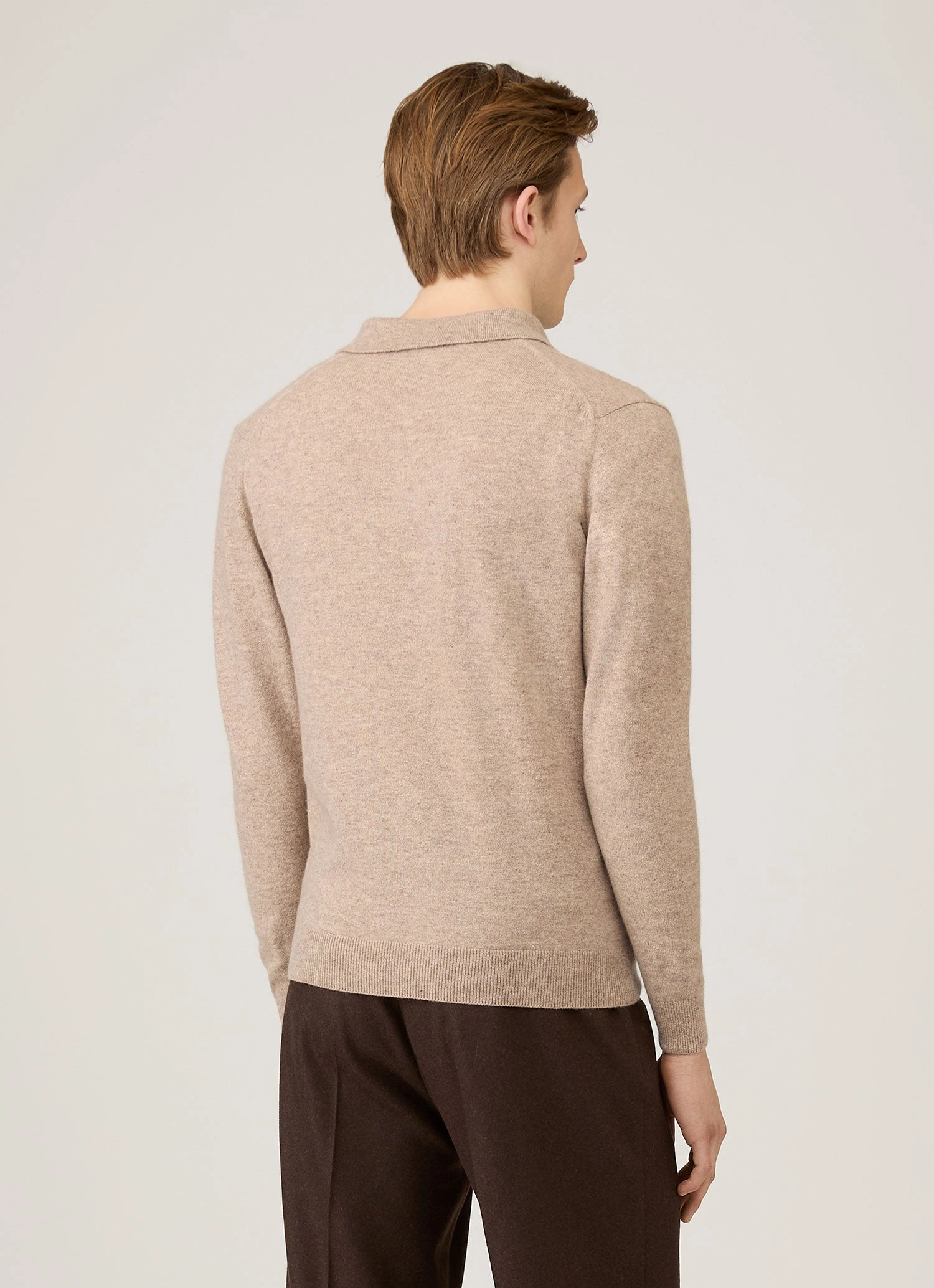 Men's Cashmere Polo Shirt in Oatmeal Melange Weekend Mood