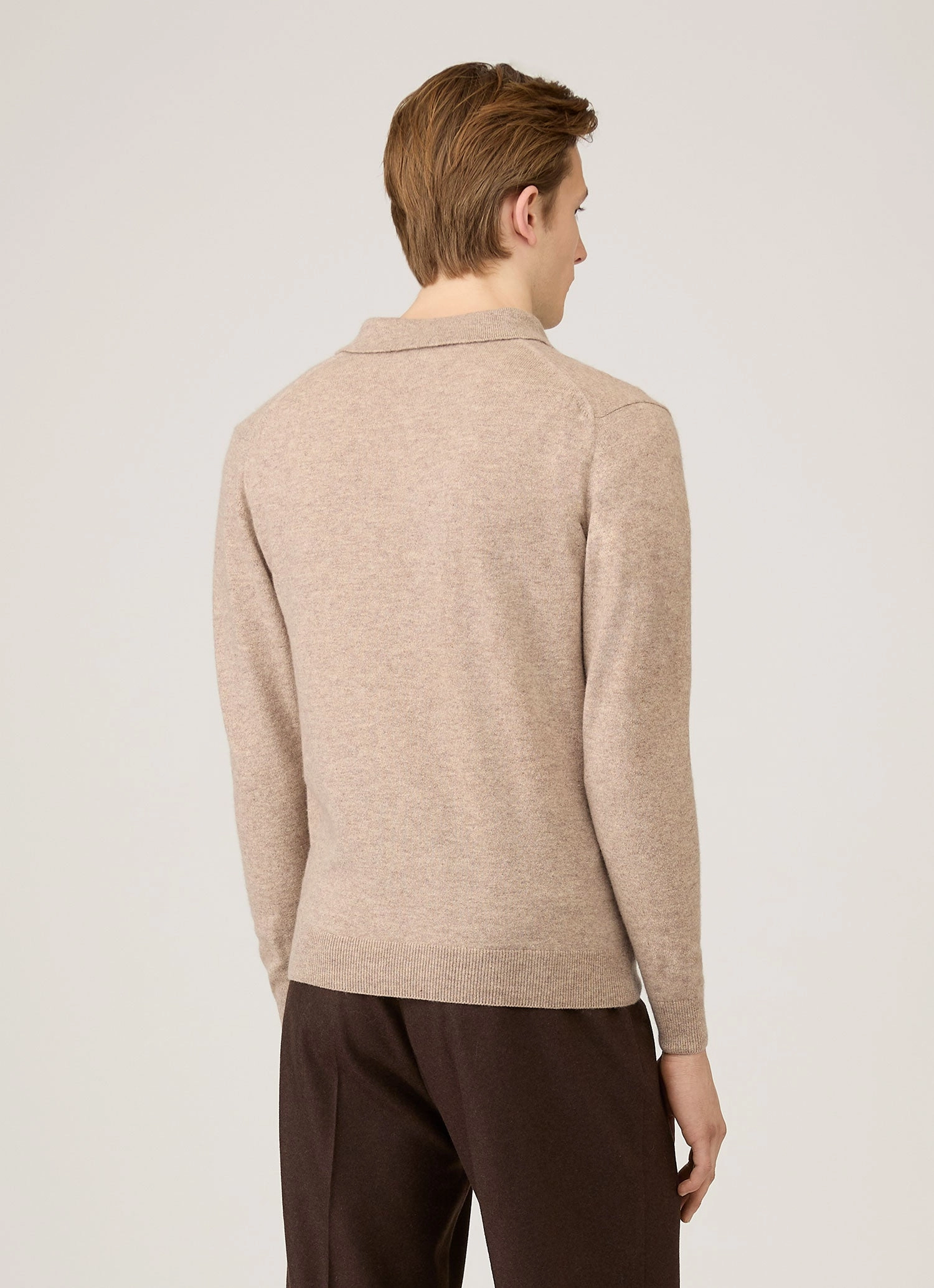 Men's Cashmere Polo Shirt in Oatmeal Melange Weekend Mood