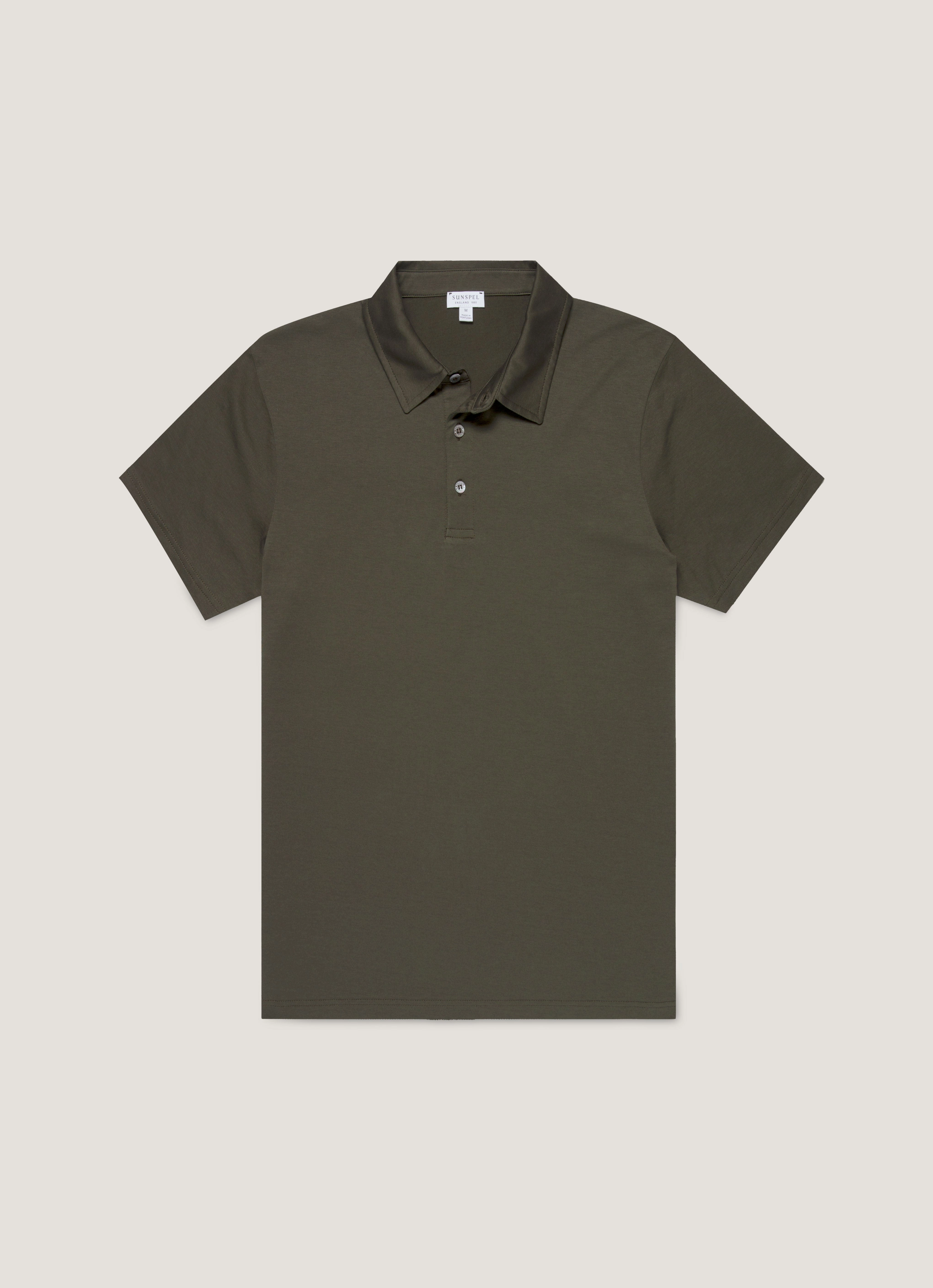 Comfy Casual Look Men's Classic Jersey Polo Shirt in Dark Green