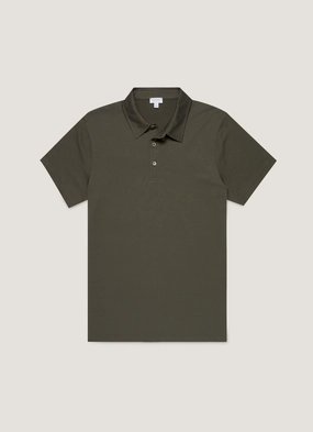 simple design Urban Street Style Men's Classic Jersey Polo Shirt in Dark Green