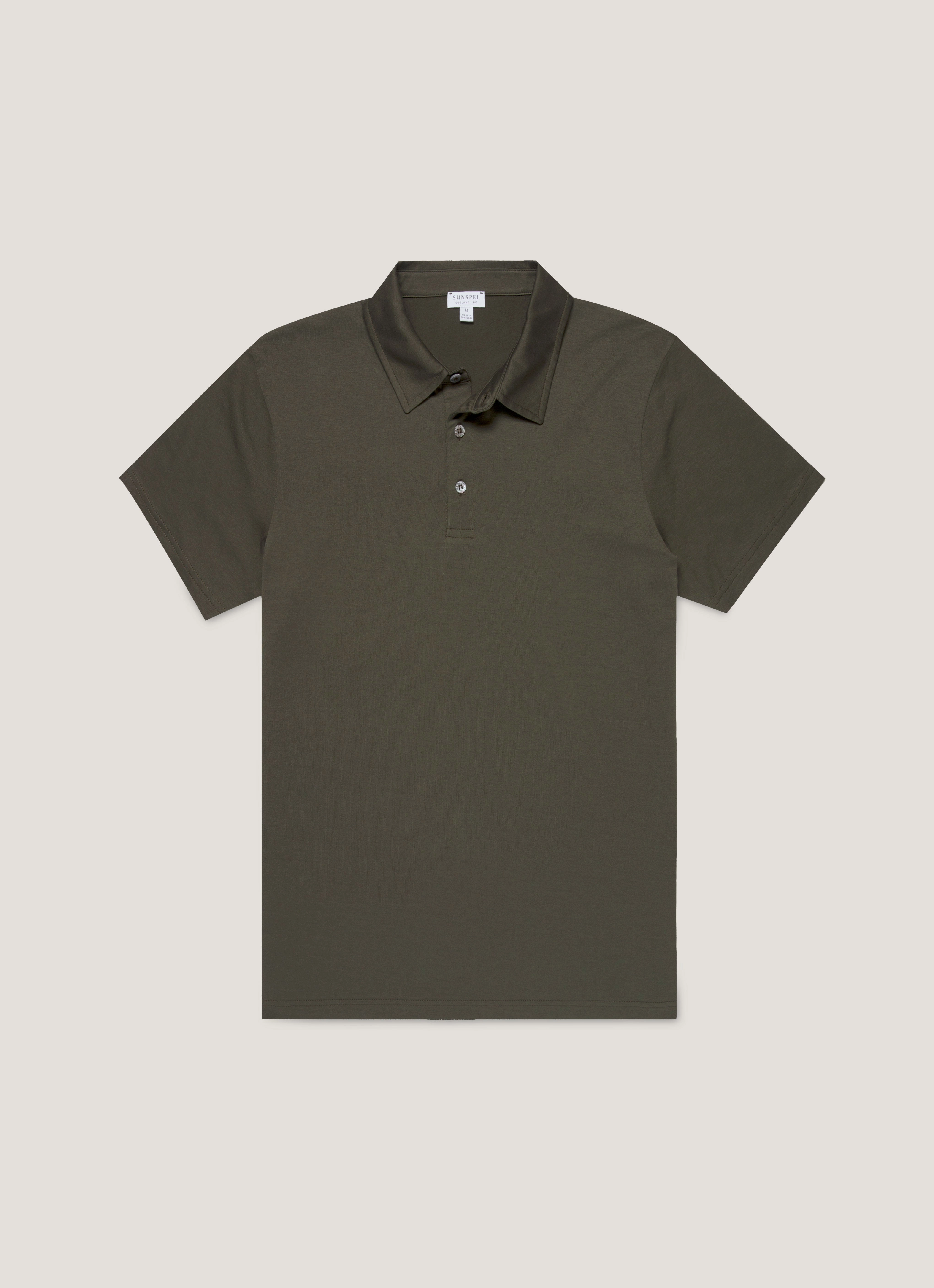 simple design Urban Street Style Men's Classic Jersey Polo Shirt in Dark Green