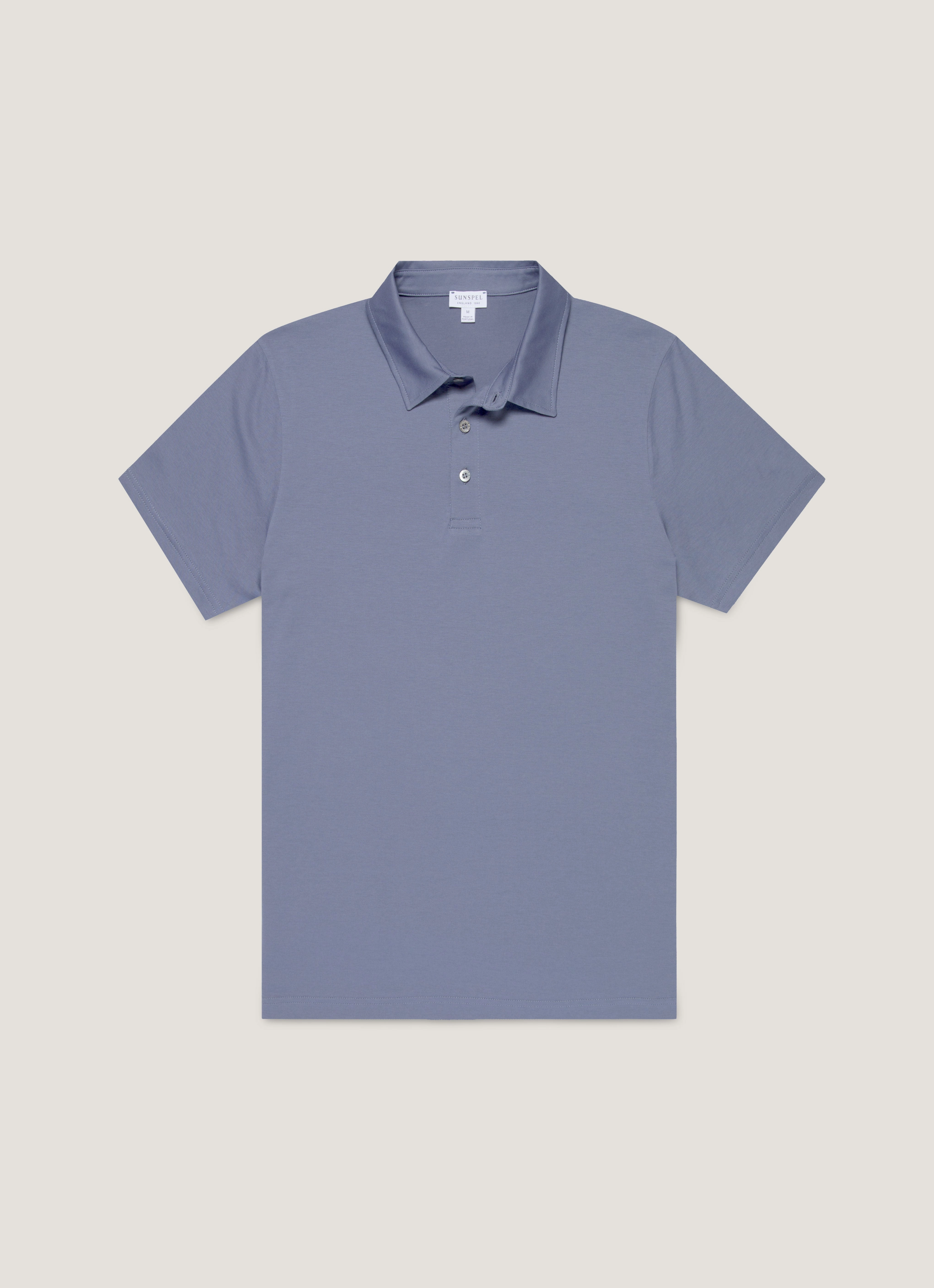 Casual Outfit Ready Men's Classic Jersey Polo Shirt in Selvedge Blue