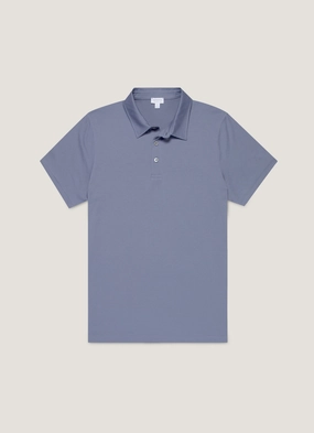 Men's Classic Jersey Polo Shirt in Selvedge Blue Street Trend