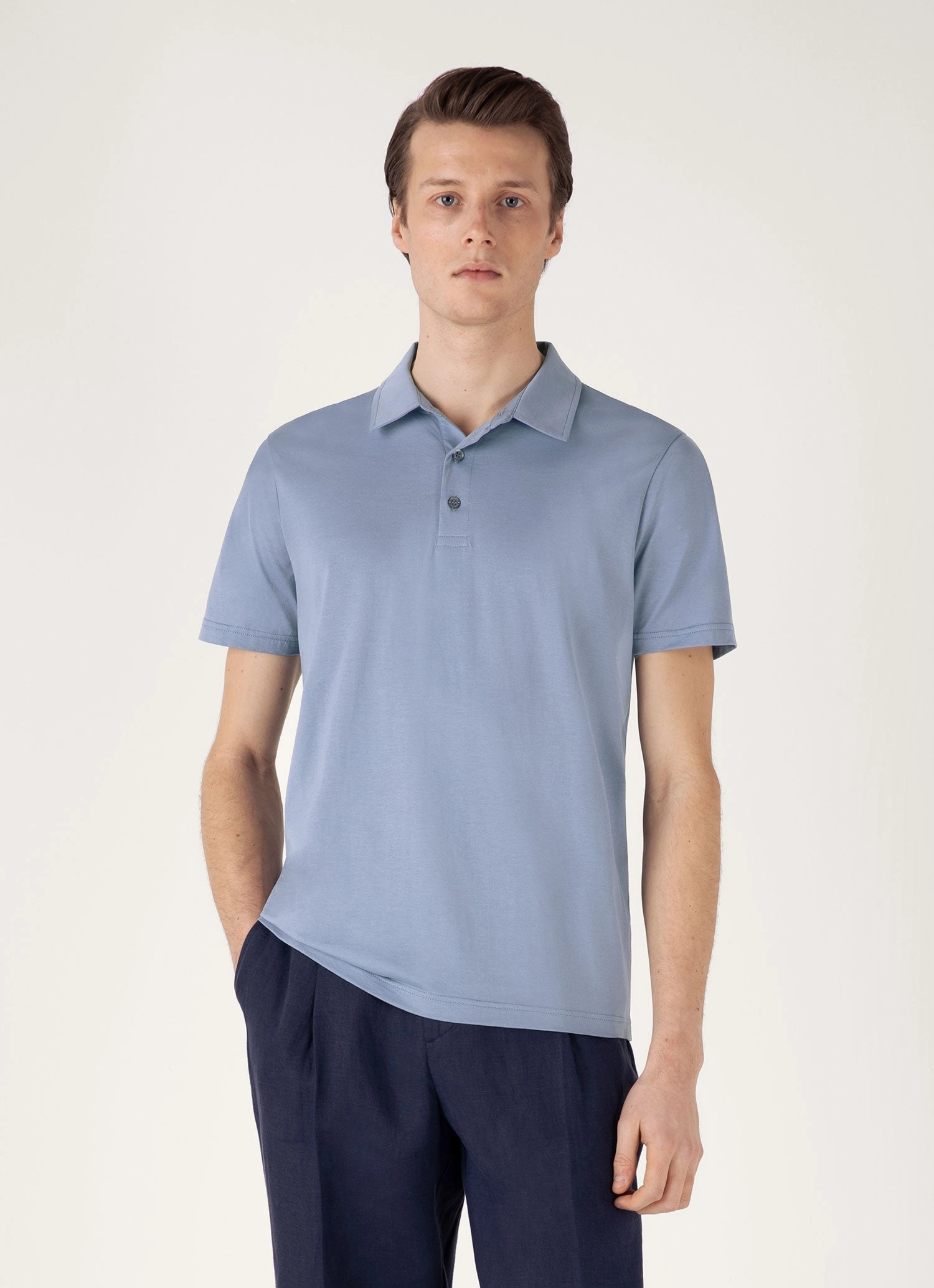 Men's Classic Jersey Polo Shirt in Vintage Blue Trend Vibes