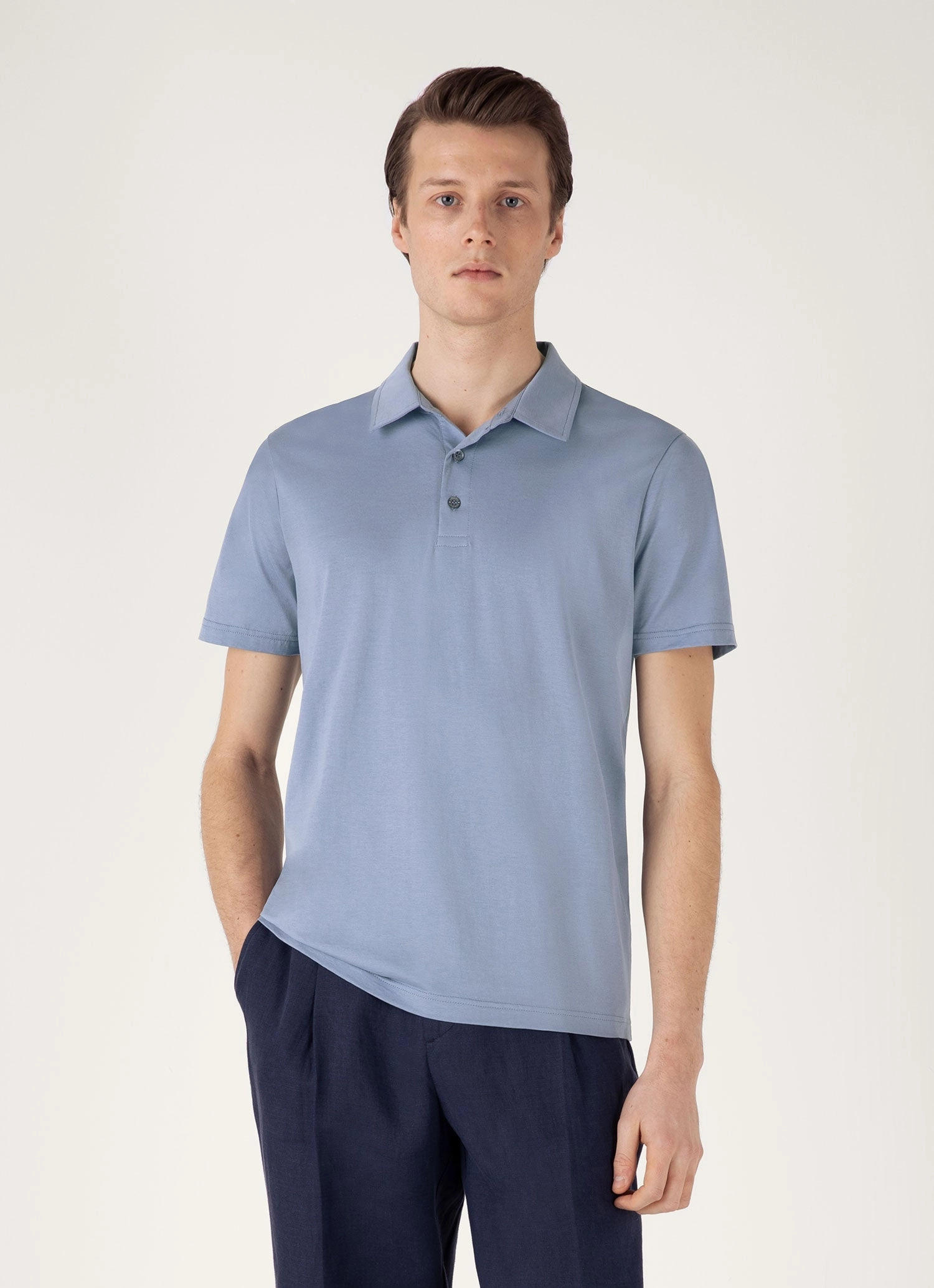Men's Classic Jersey Polo Shirt in Vintage Blue Trend Vibes
