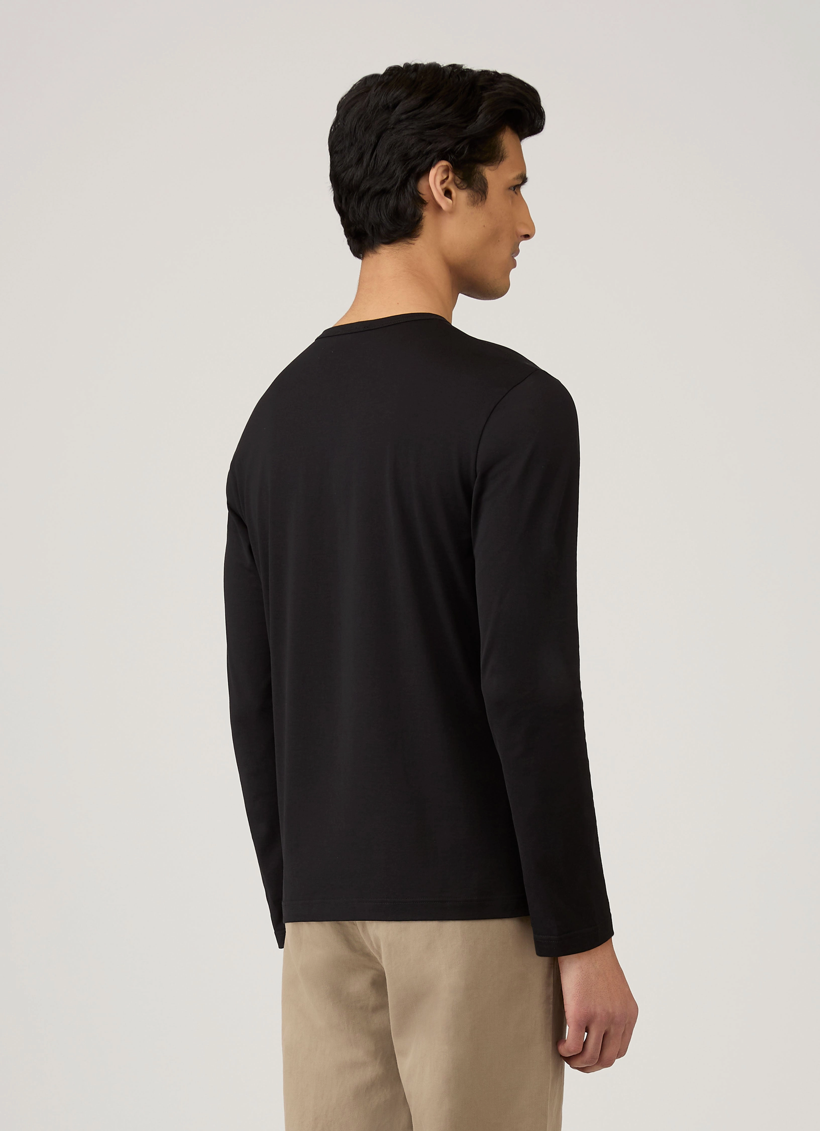 Men's Classic Long Sleeve T-shirt in Black Urban Fit