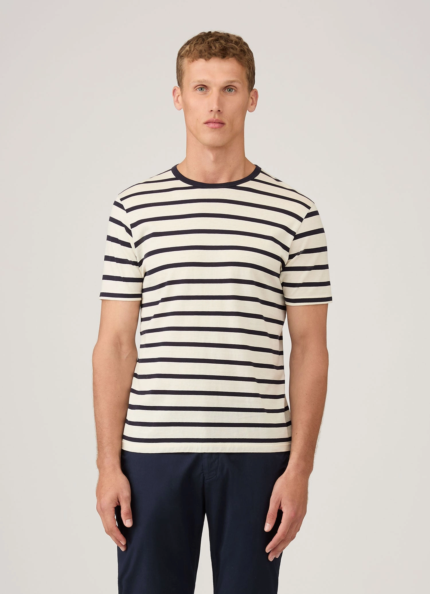 Men's Classic T-shirt in Ecru/Navy Breton Stripe Classic Gear