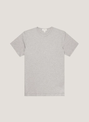 Men's Classic T-shirt in Grey Melange Timeless Look Style Relaxed-fit top