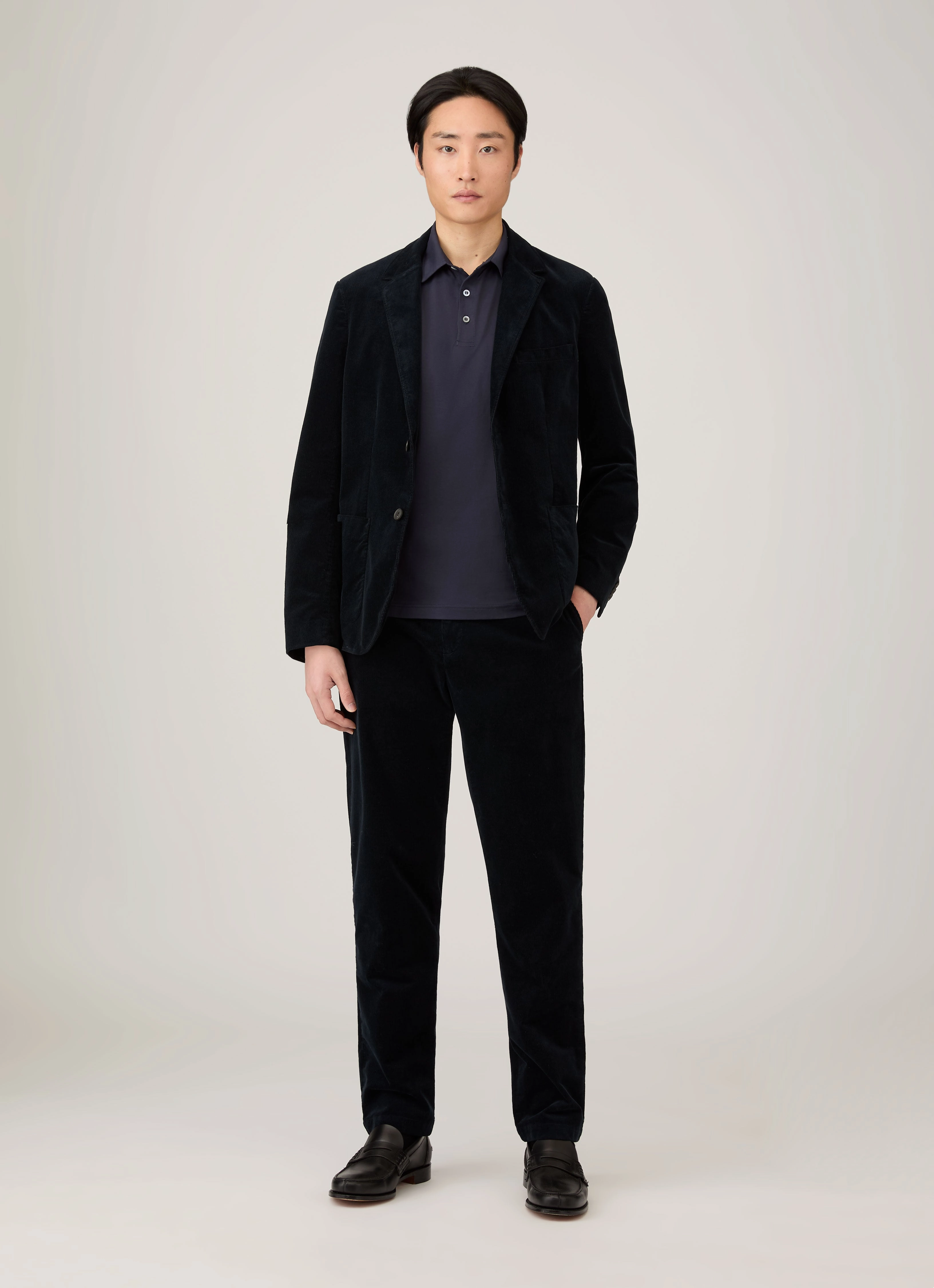 Men's Corduroy Blazer in Navy Draft Proof