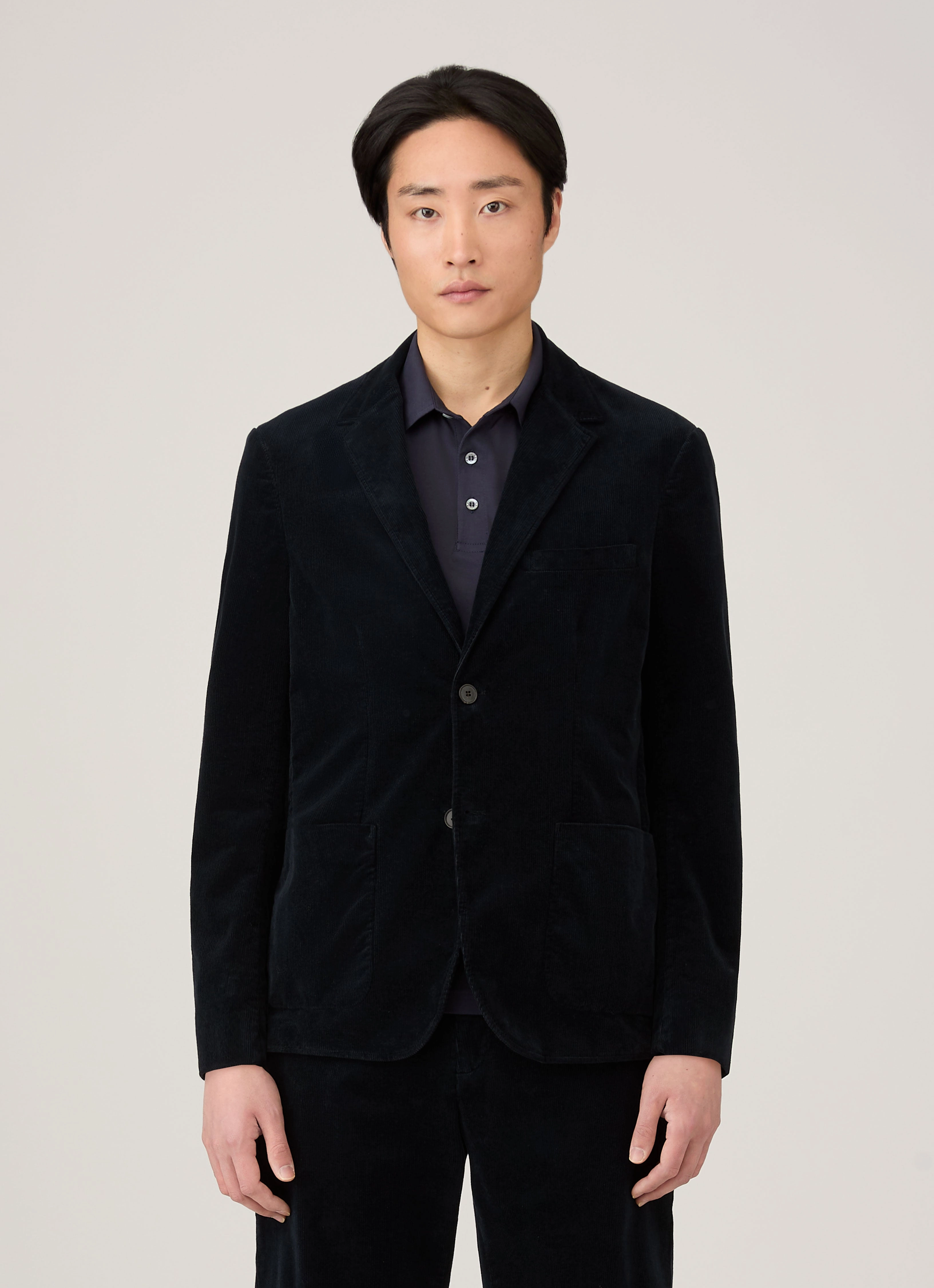 Men's Corduroy Blazer in Navy Draft Proof