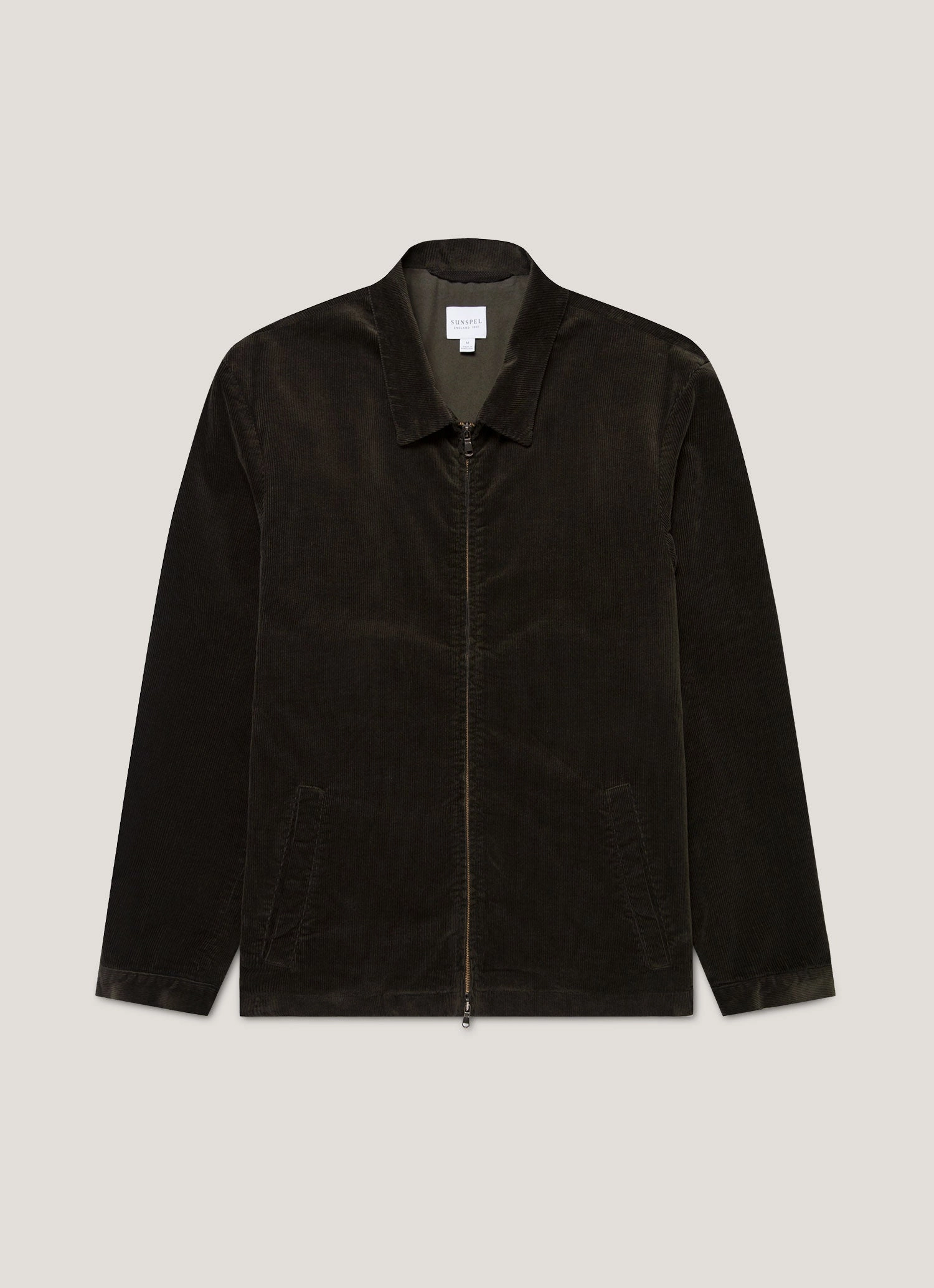 Soft Wool Jacket Heritage Winter Jacket Men's Corduroy Harrington Jacket in Dark Green