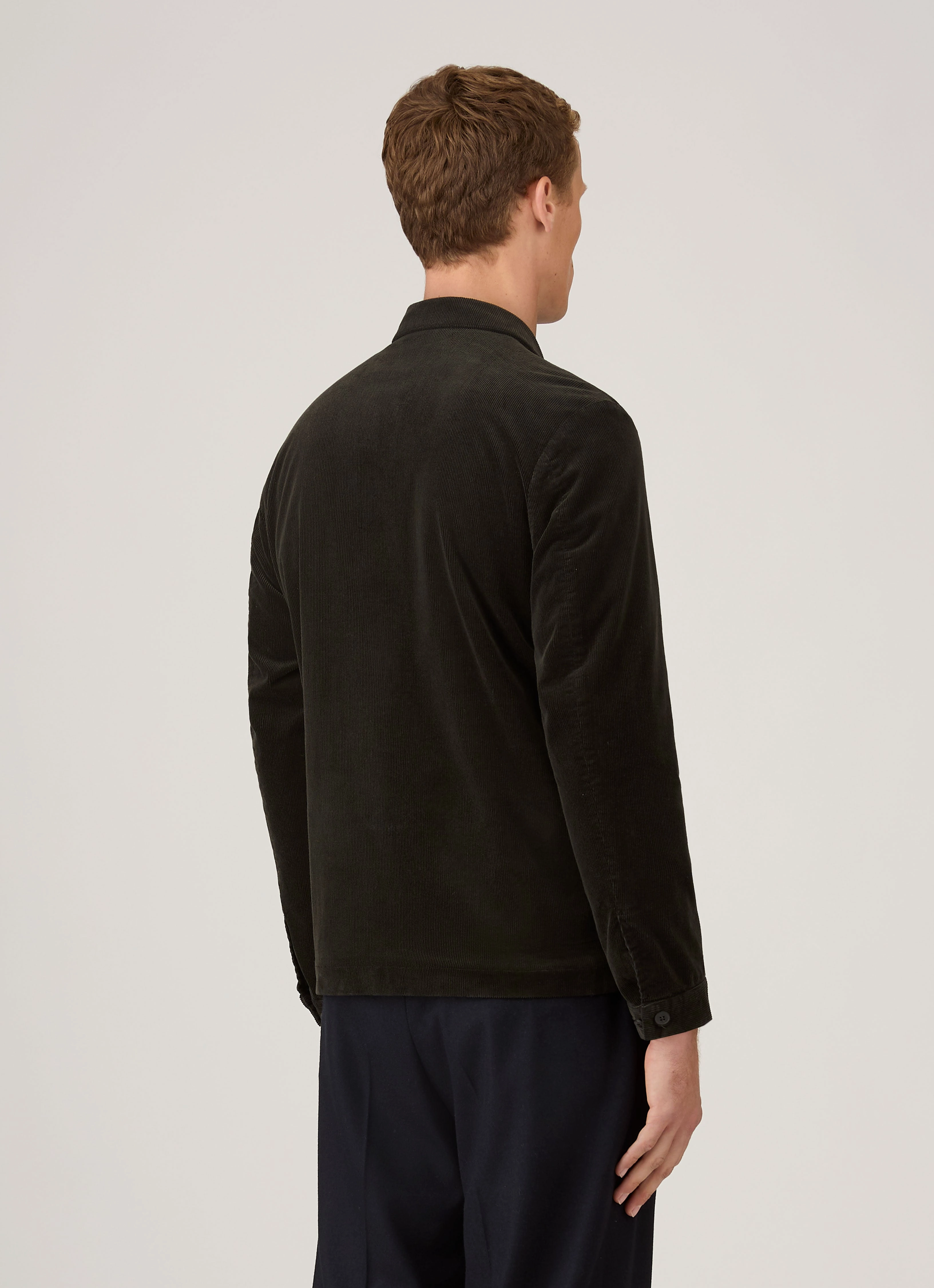 Men's Corduroy Harrington Jacket in Dark Green Chic Winter Fashion