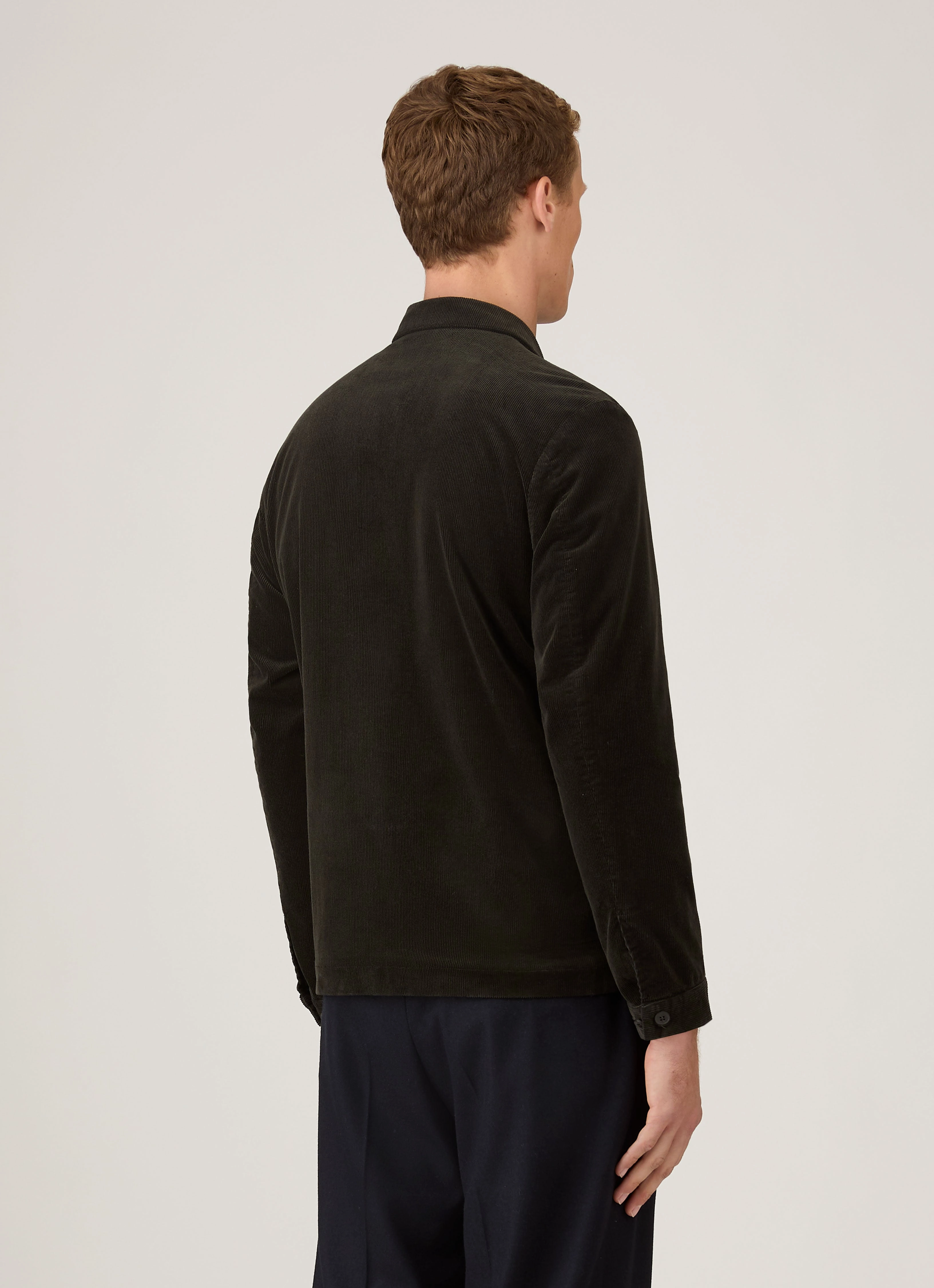 Men's Corduroy Harrington Jacket in Dark Green Chic Winter Fashion