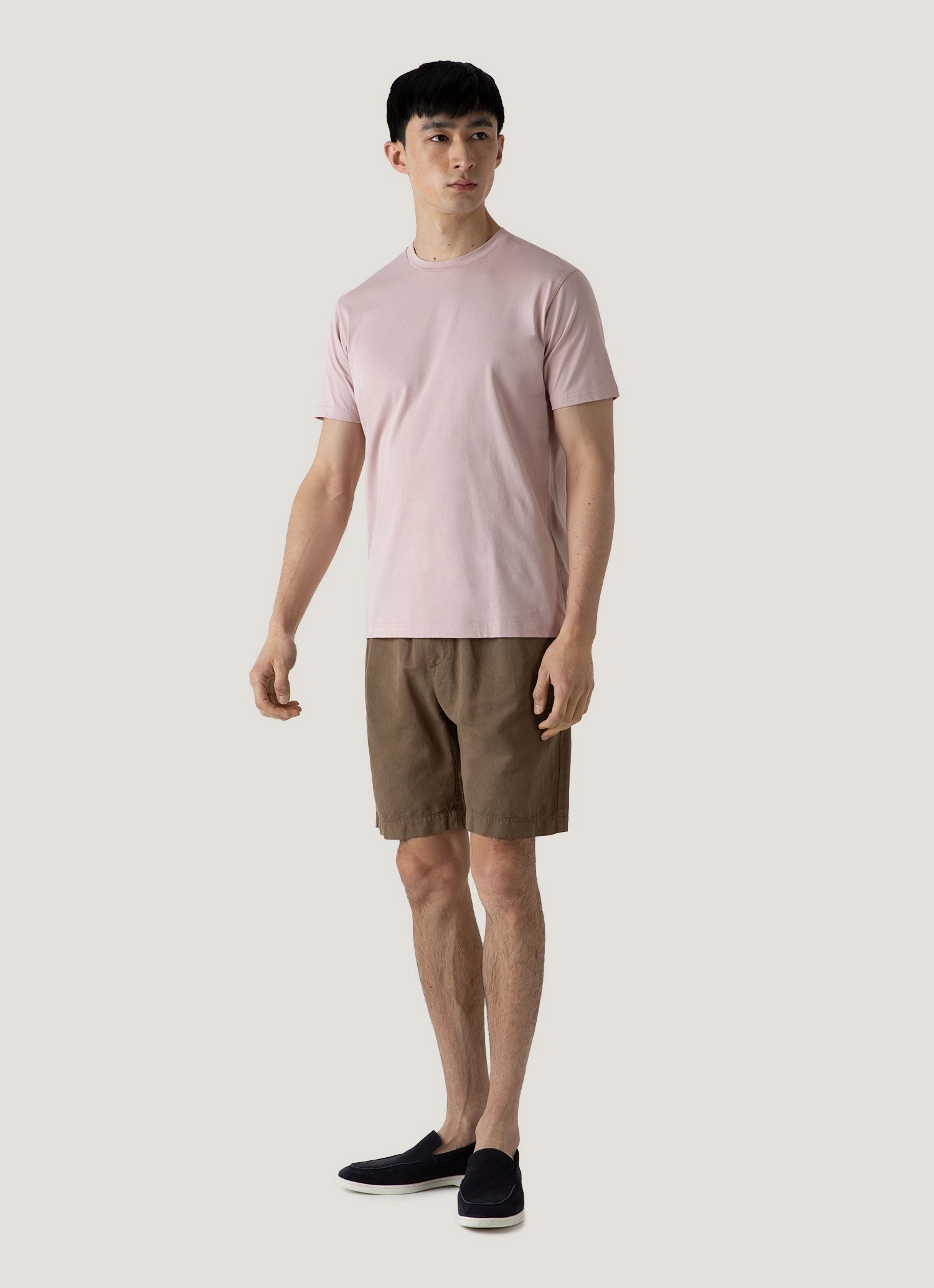 Men's Cotton Linen Drawstring Shorts in Dark Tan Comfortable Design