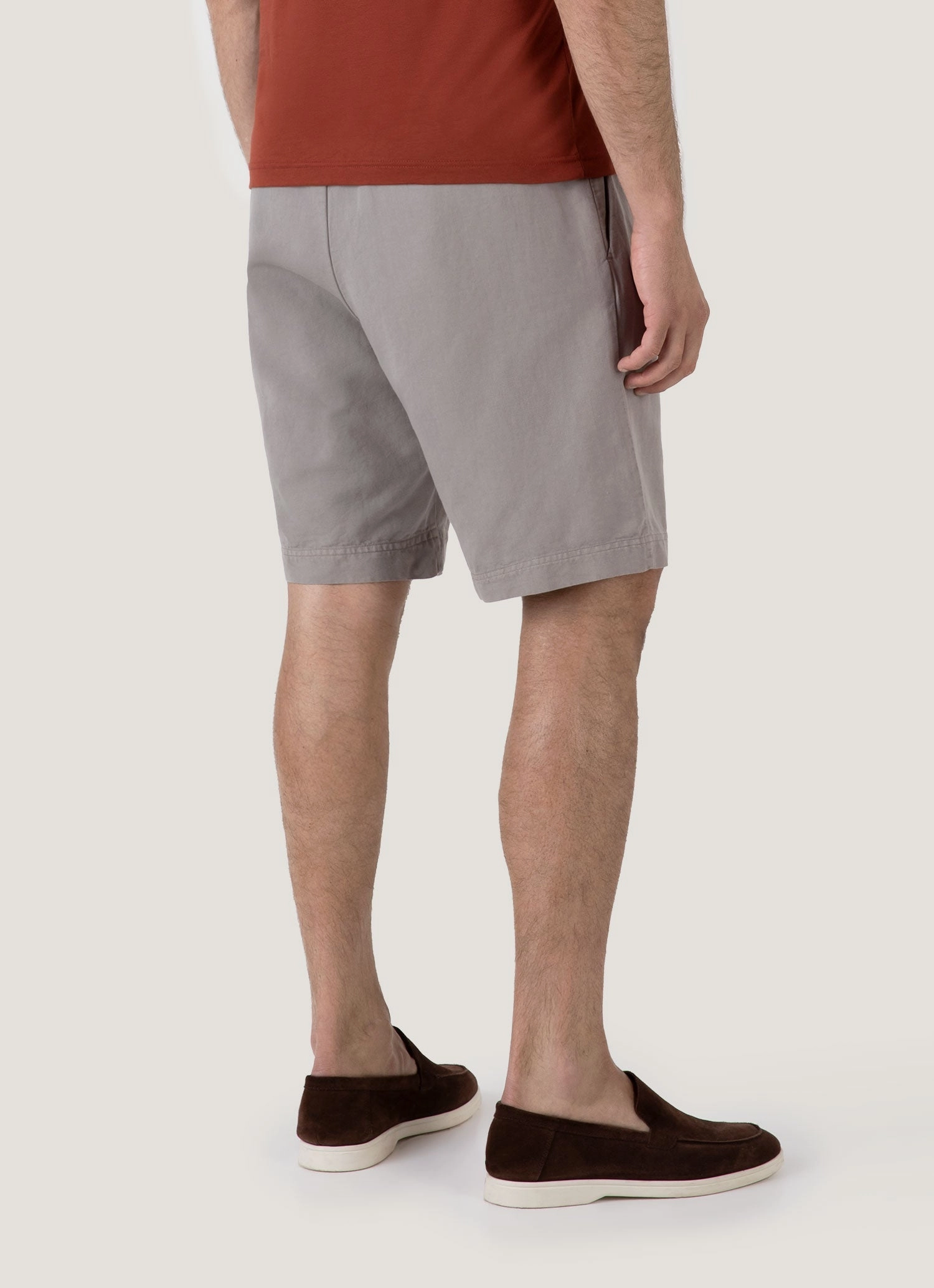 Men's Cotton Linen Drawstring Shorts in Pewter Sporty Trend
