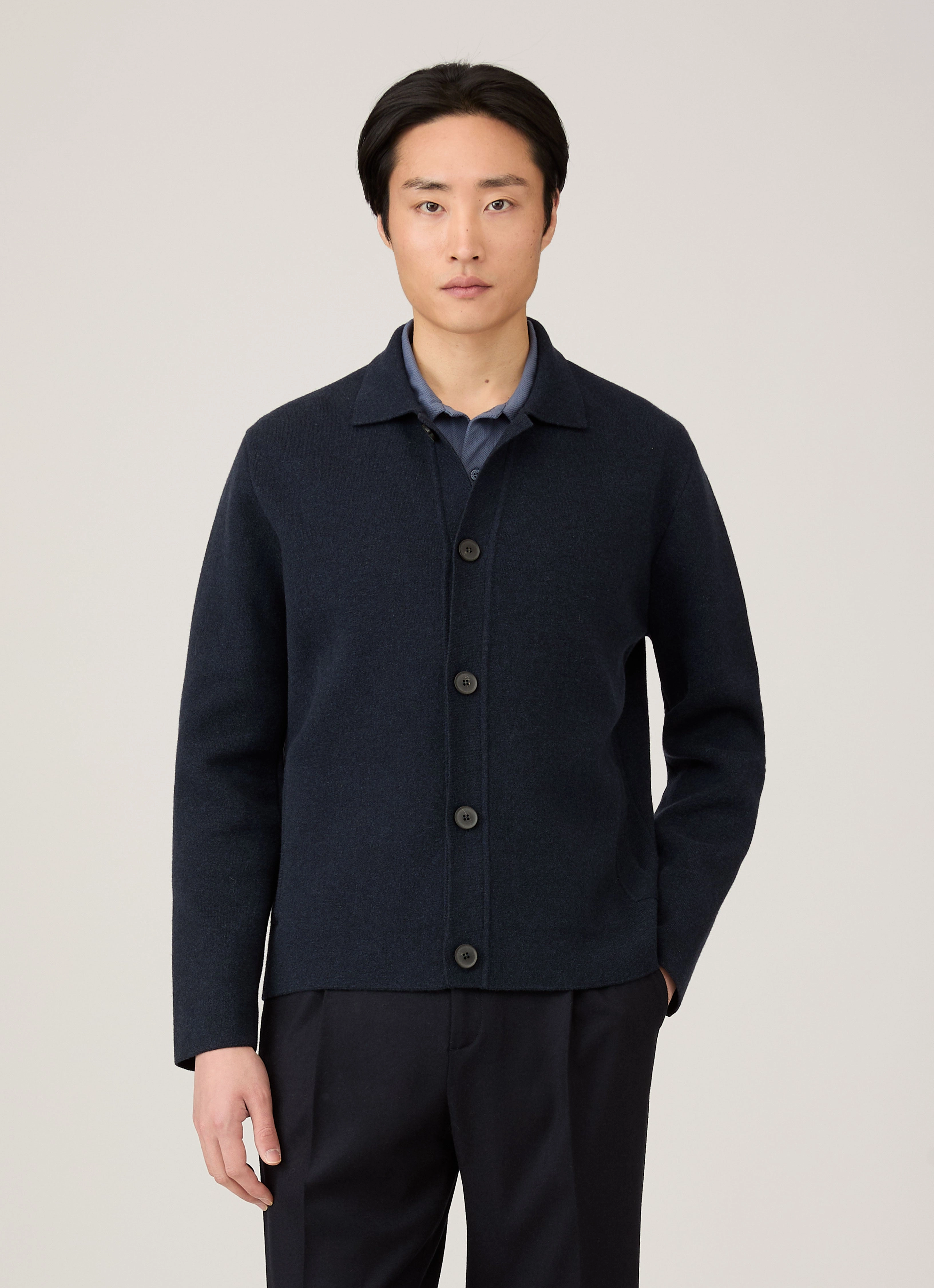 Men's Double Faced Jacket in Navy Anti-pilling