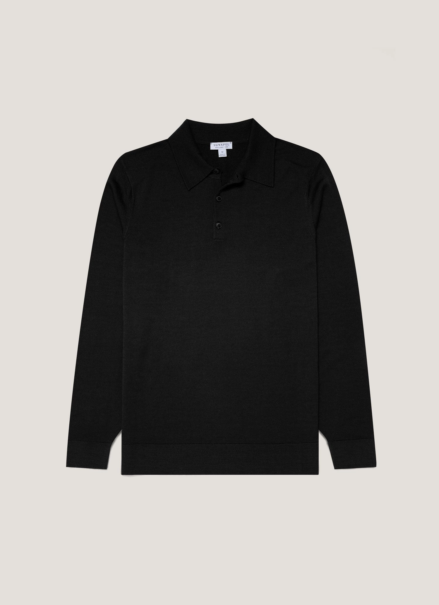 Street Fashion Ready Effortless and chic piece Men's Extra-Fine Merino Polo Shirt in Black
