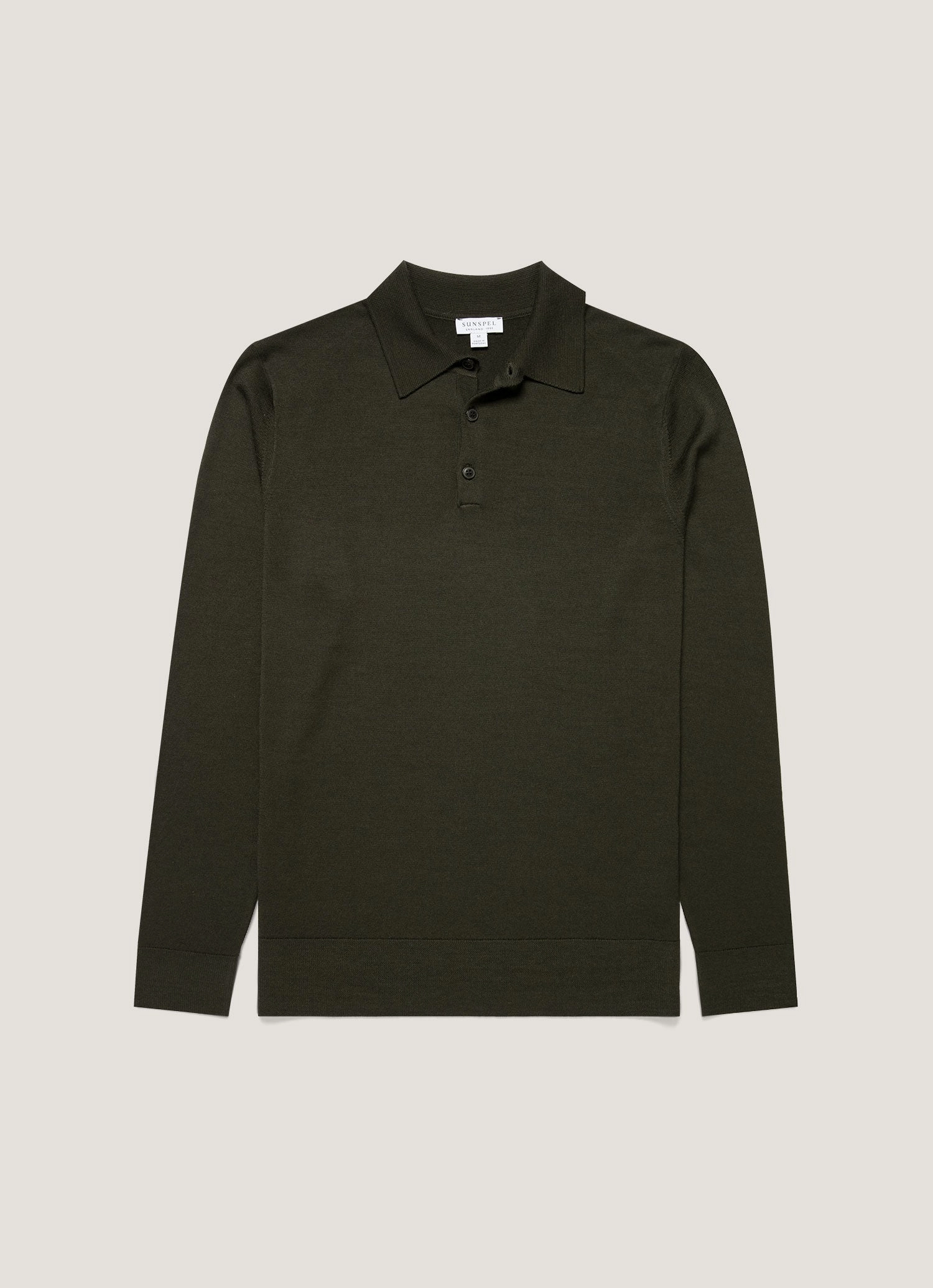 Men's Extra-Fine Merino Polo Shirt in Dark Green Urban Look